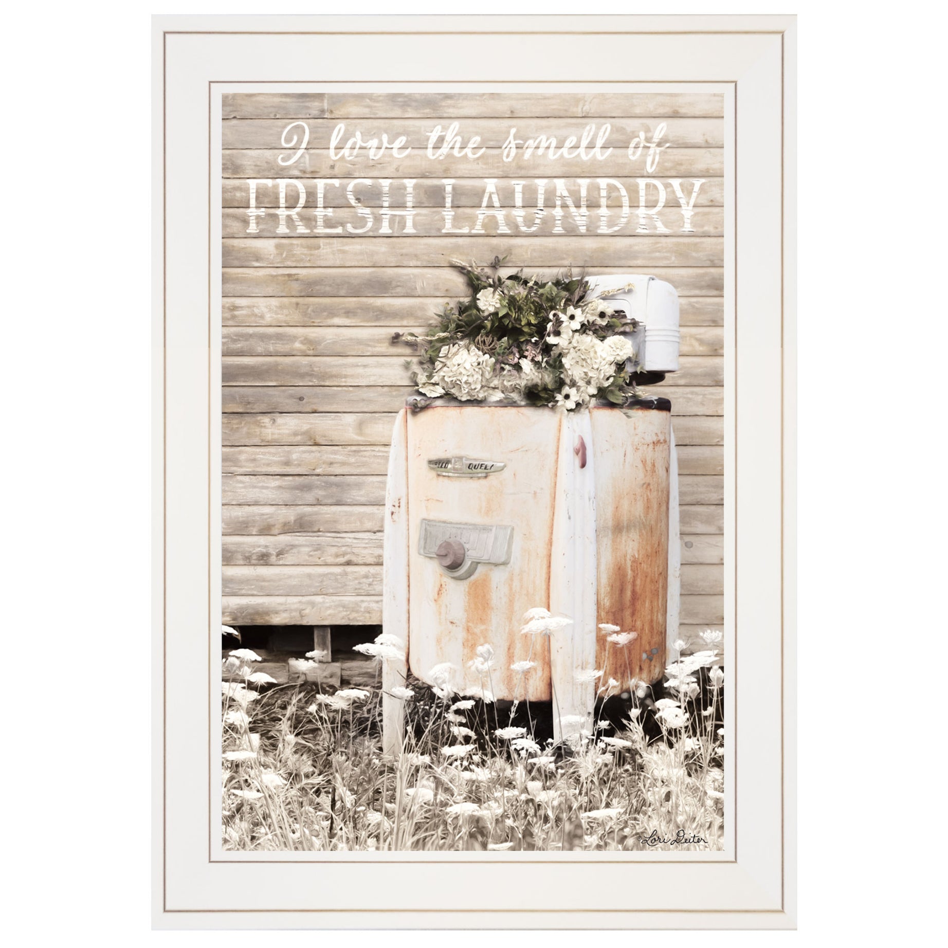 "Fresh Laundry" by Lori Deiter, Ready to Hang Framed Print, White Frame--1