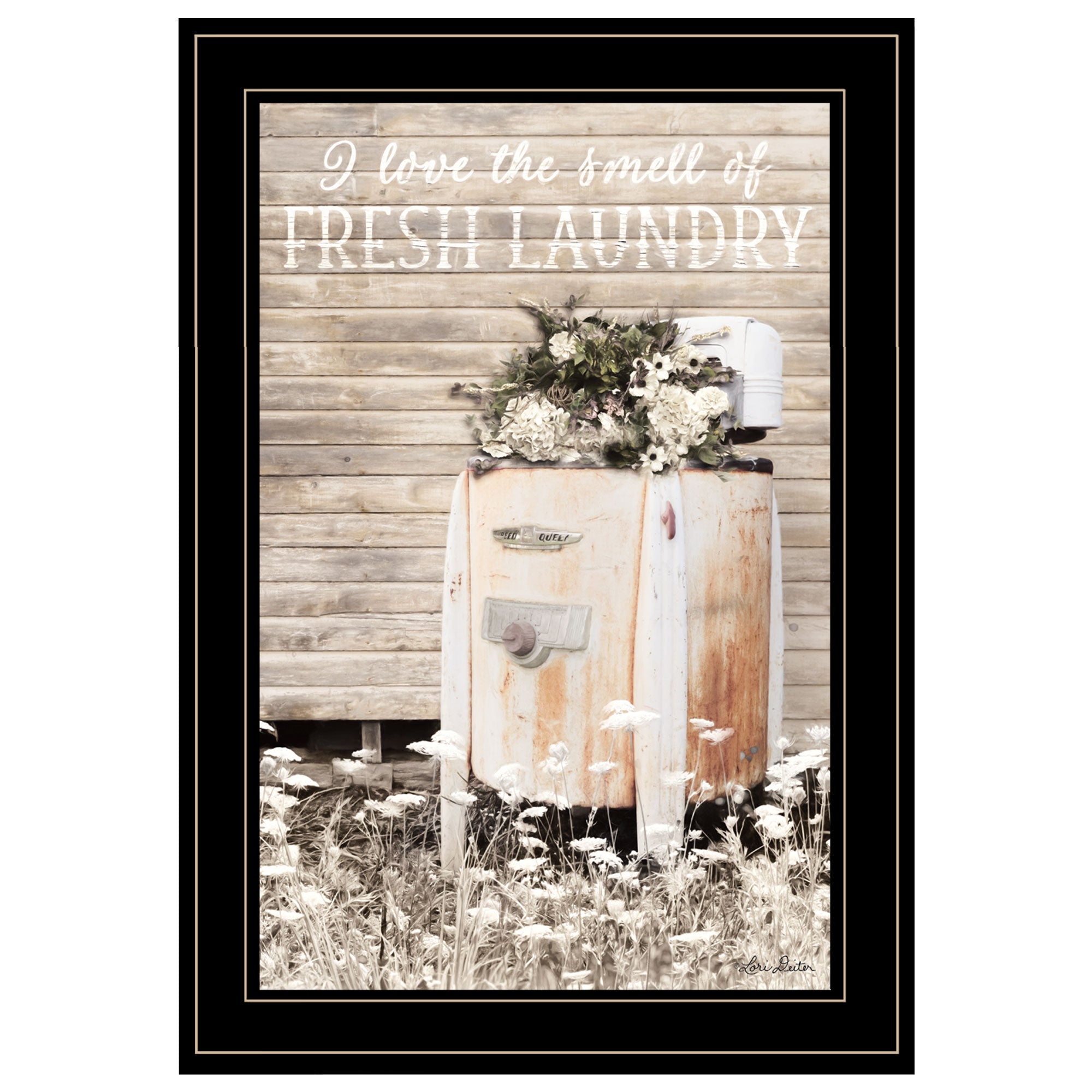 "Fresh Laundry" by Lori Deiter, Ready to Hang Framed Print, Black Frame--1