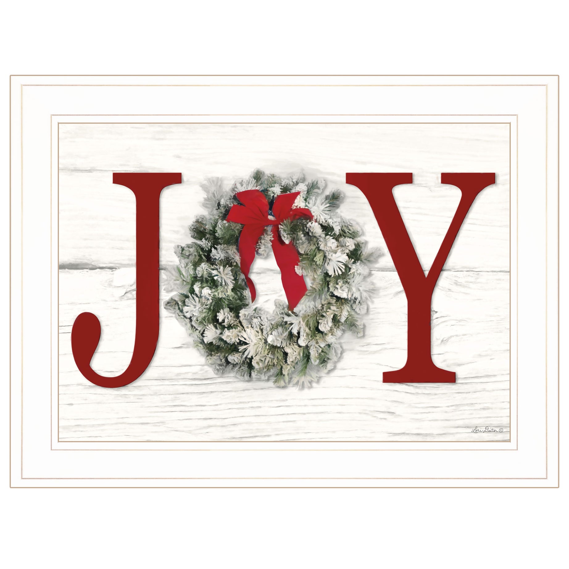 "Christmas Joy" by Lori Deiter, Ready to Hang Framed Print, White Frame--1