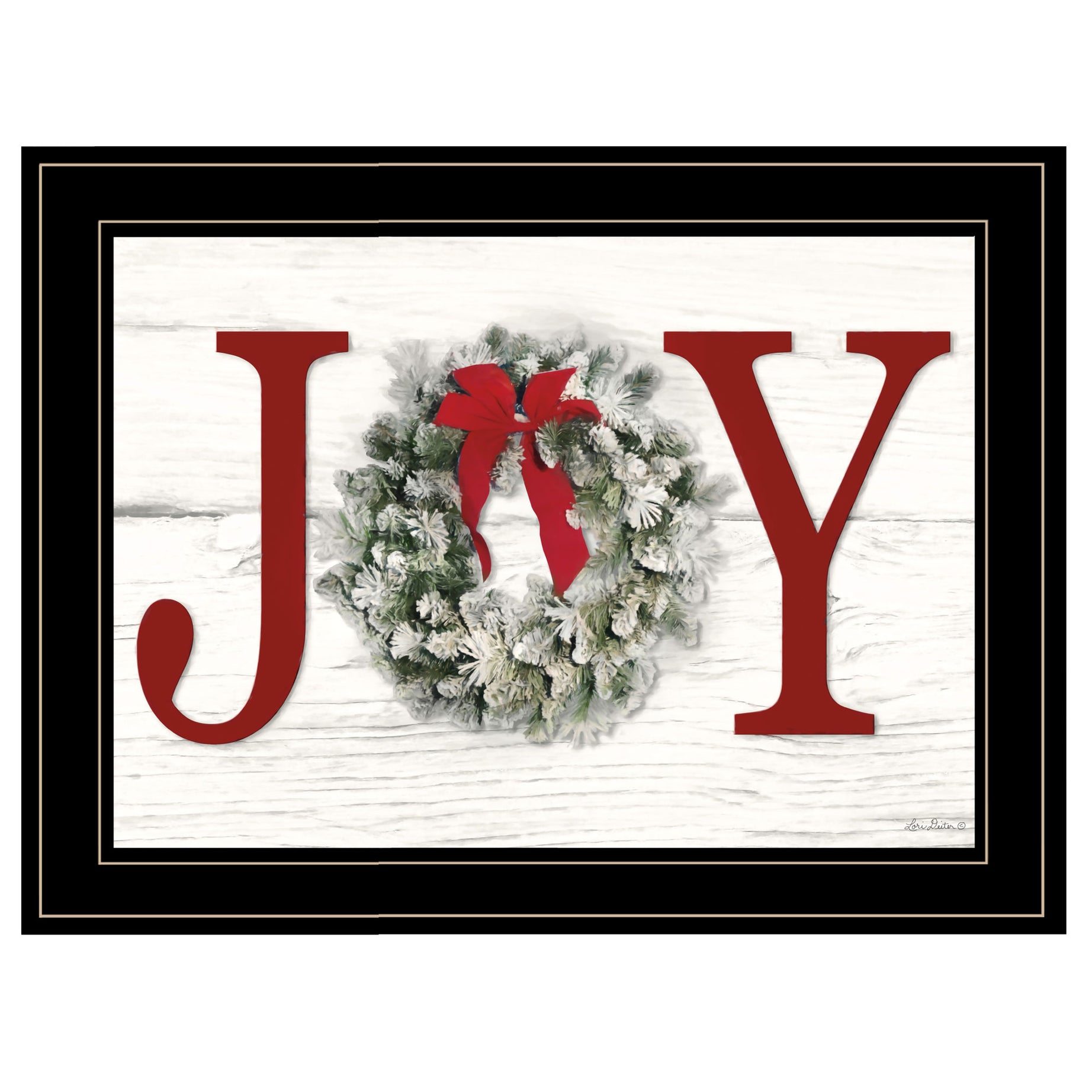 "Christmas Joy" by Lori Deiter, Ready to Hang Framed Print, Black Frame--1