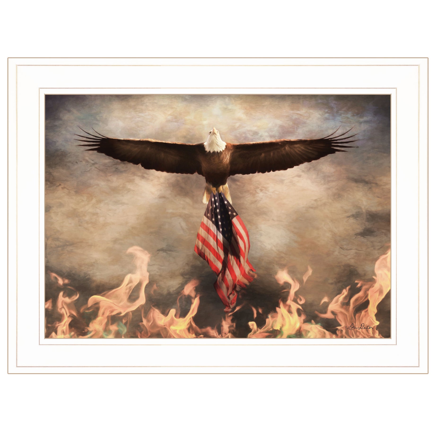 "Blaze of Glory" by Lori Deiter, Ready to Hang Framed Print, White Frame--1