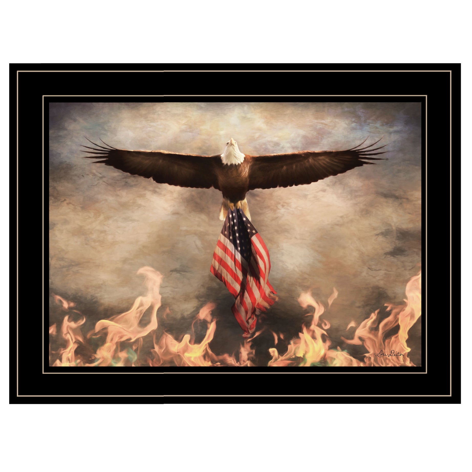 "Blaze of Glory" by Lori Deiter, Ready to Hang Framed Print, Black Frame--1