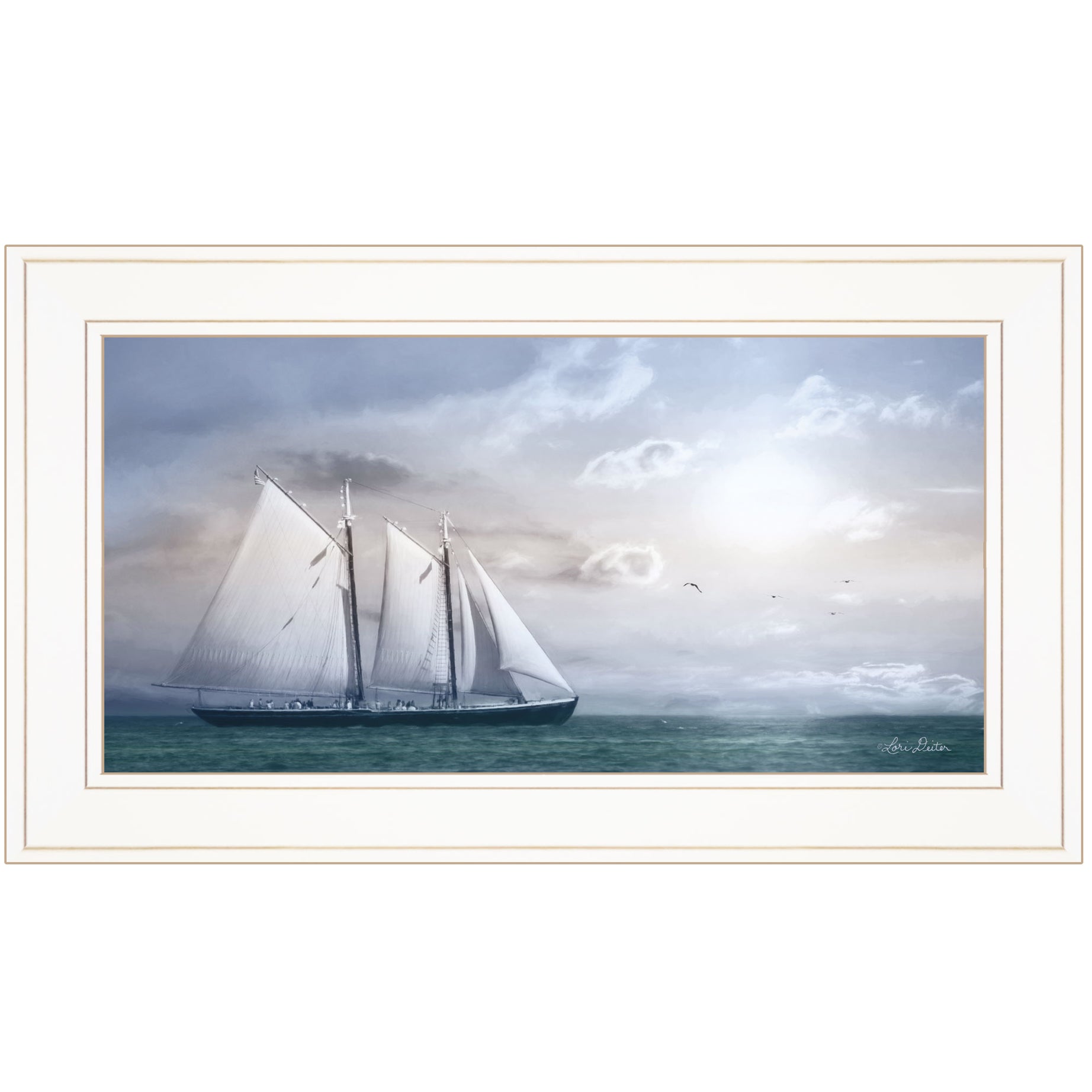 "Adventure on the Seas" by Lori Deiter, Ready to Hang Framed Print, White Frame--1