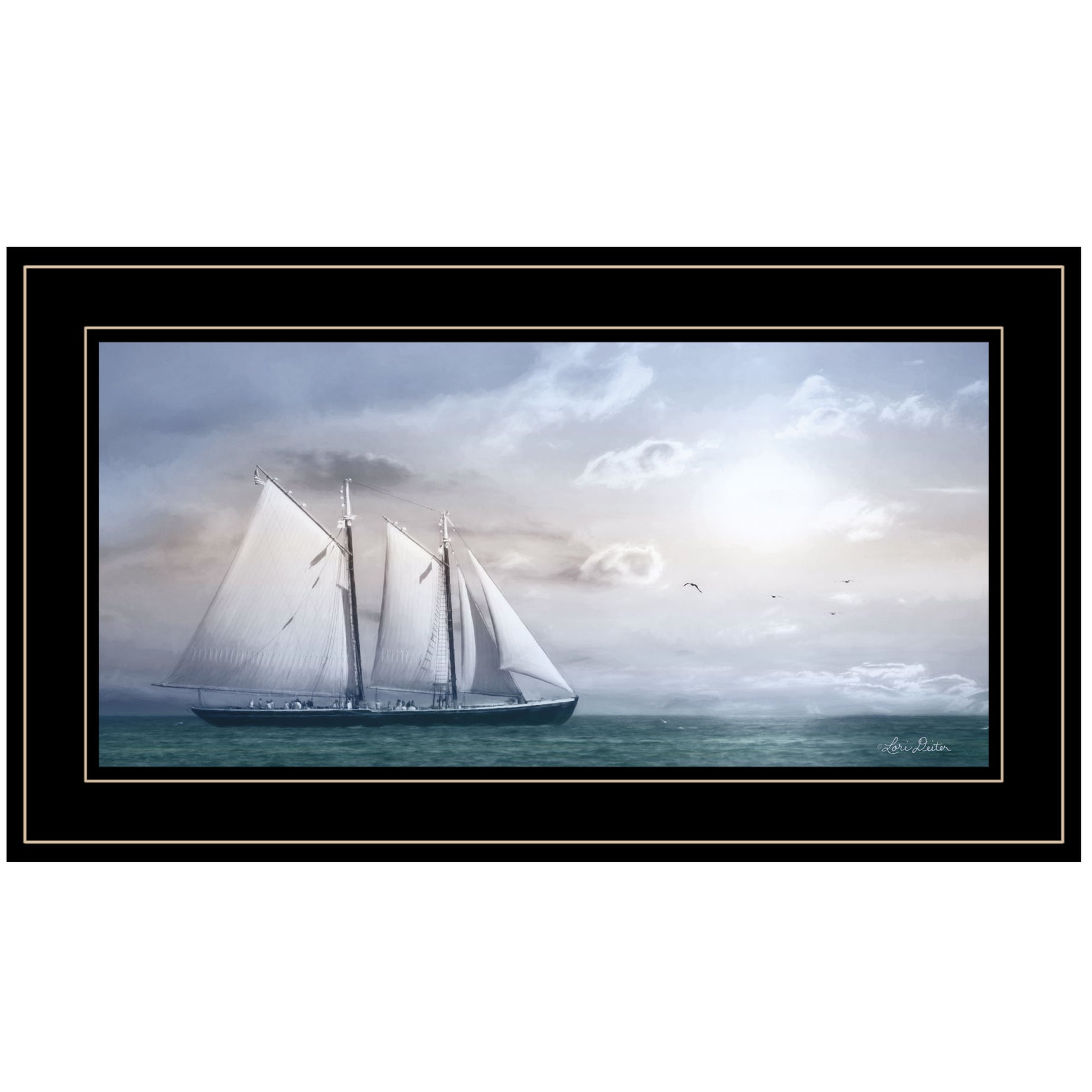 "Adventure on the Seas" by Lori Deiter, Ready to Hang Framed Print, Black Frame--1