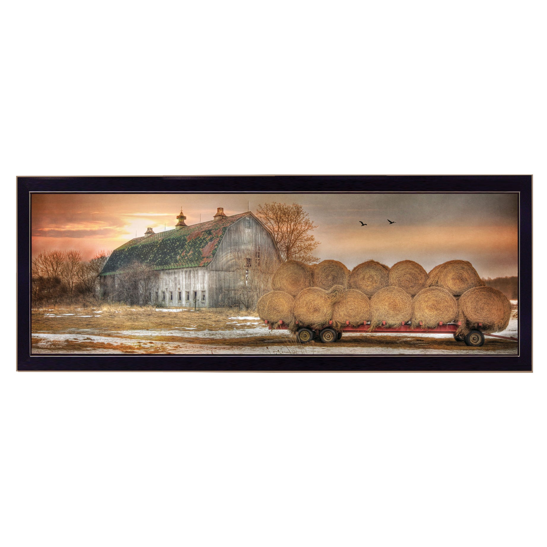 "Sunset on the Farm" by Lori Deiter, Ready to Hang Framed Print, Black Frame--1