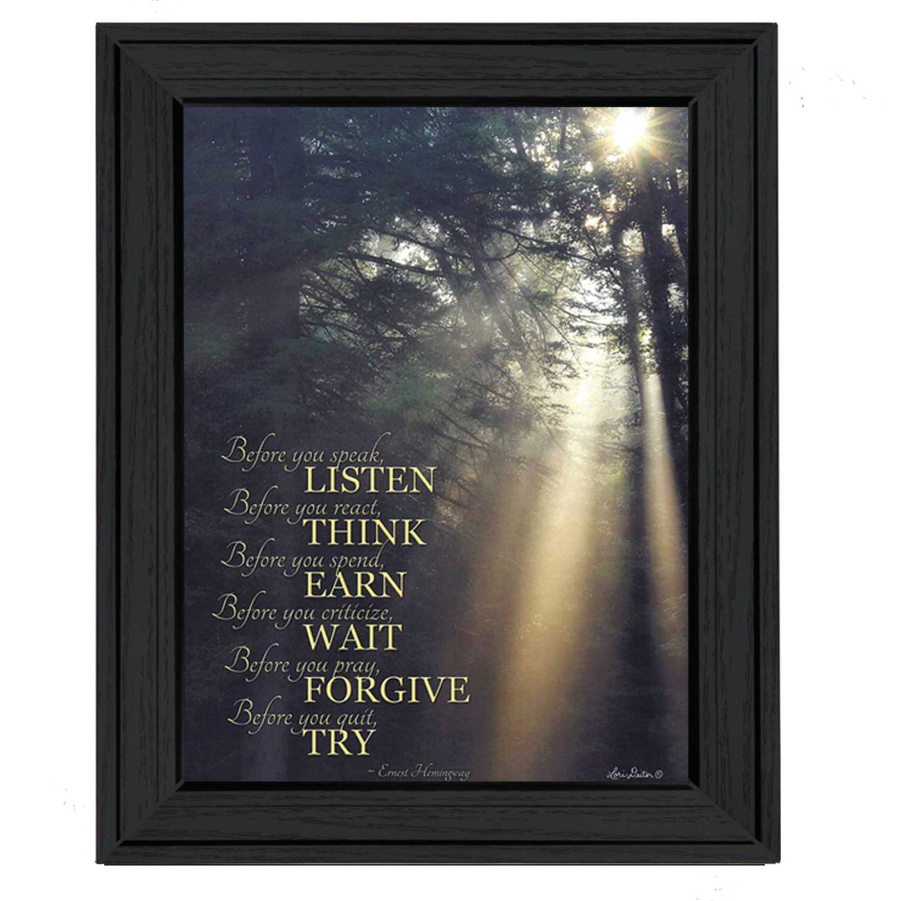 "Before You" By Lori Deiter, Printed Wall Art, Ready To Hang Framed Poster, Black Frame--1