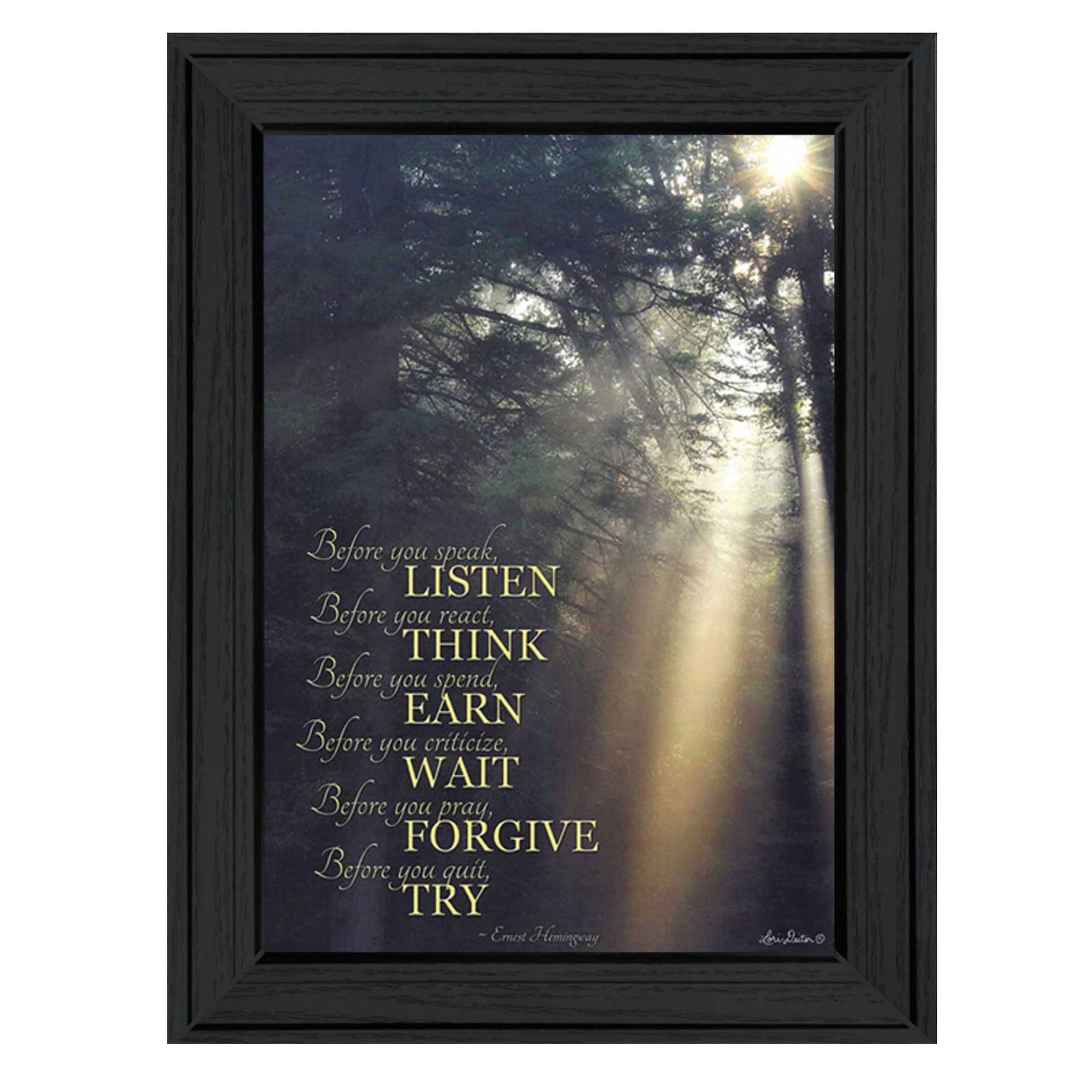 "Before You" By Lori Deiter, Printed Wall Art, Ready To Hang Framed Poster, Black Frame--1