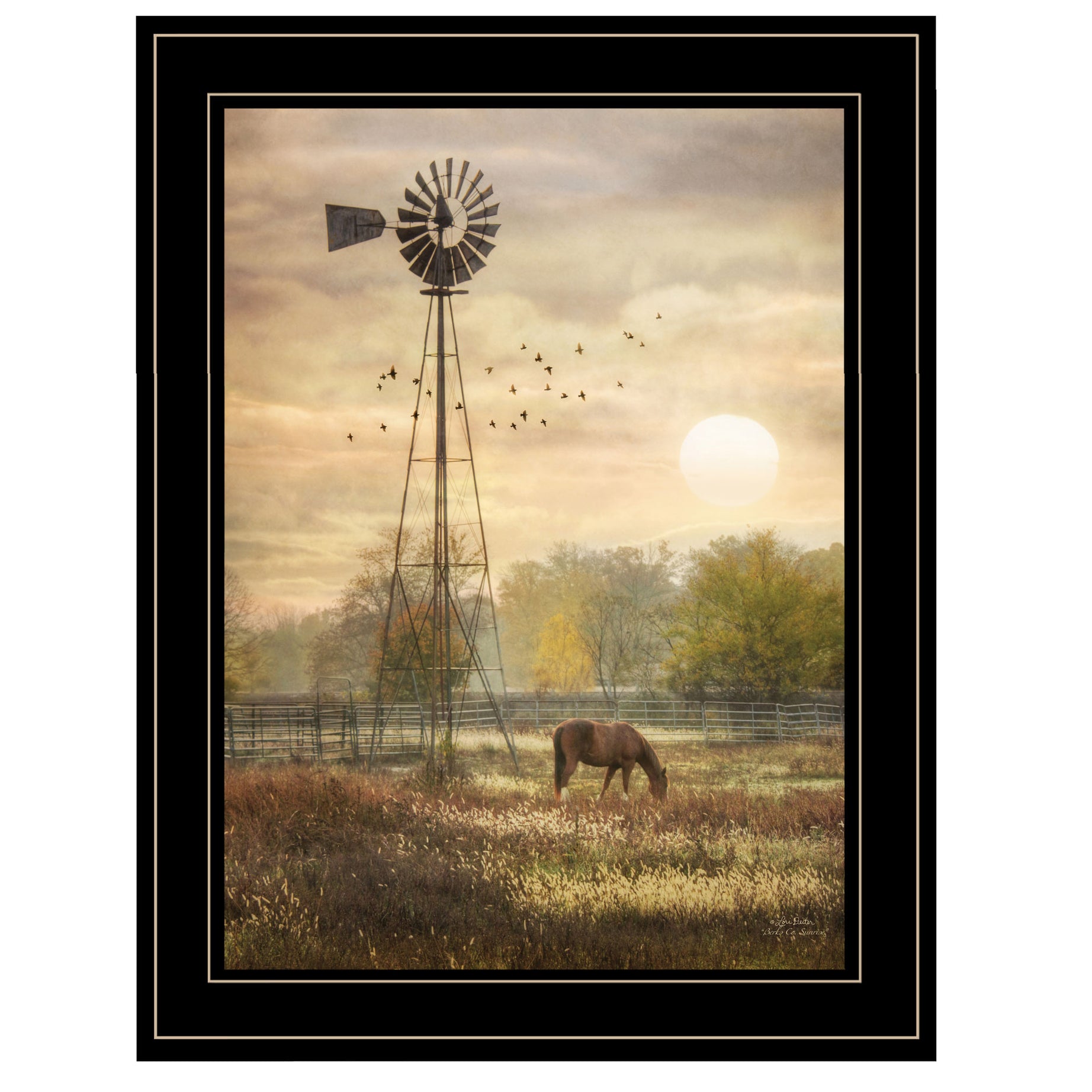 "Berks Co. Sunrise" by Lori Deiter, Ready to Hang Framed Print, Black Frame--1