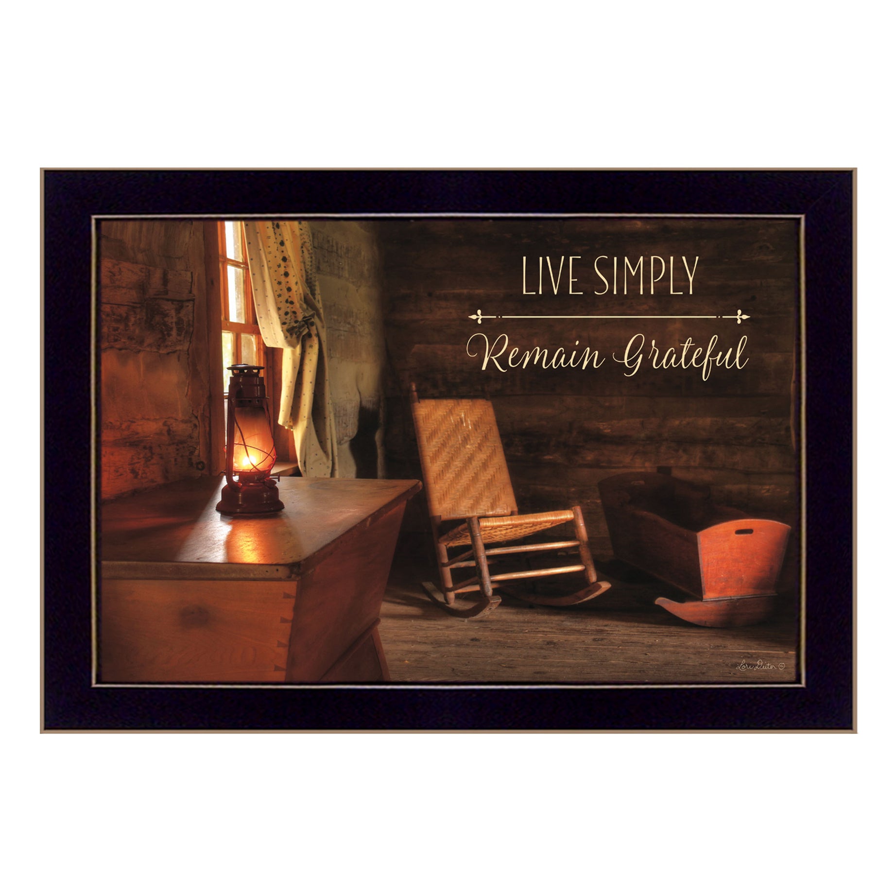 "Live Simply" By Lori Deiter, Printed Wall Art, Ready To Hang Framed Poster, Black Frame--1