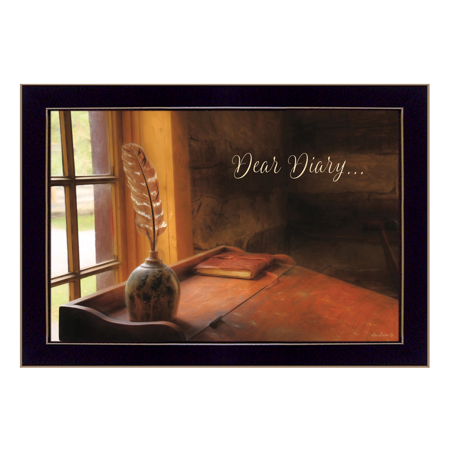 "Dear Diary" By Lori Deiter, Printed Wall Art, Ready To Hang Framed Poster, Black Frame--1