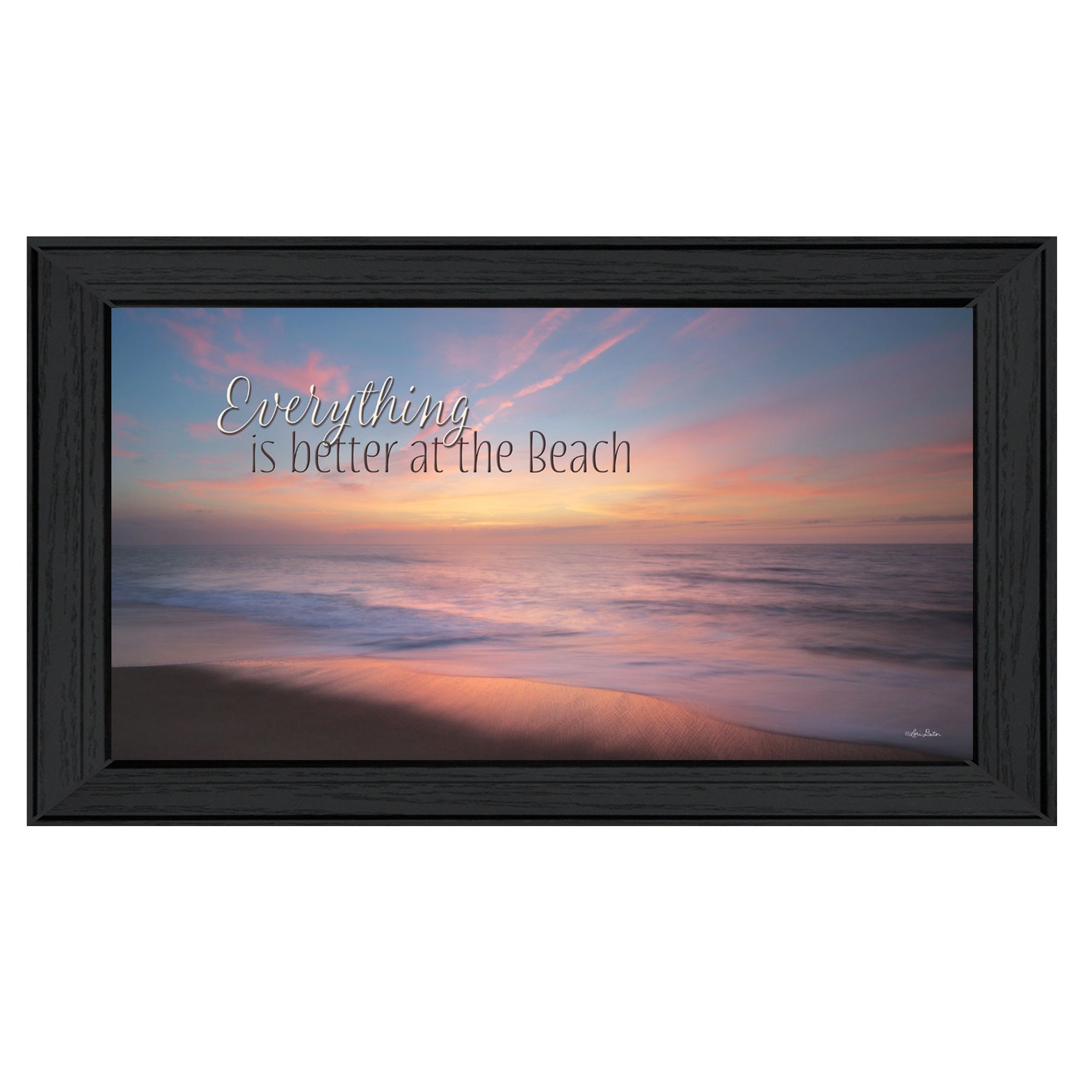 "At the Beach" By Lori Deiter, Printed Wall Art, Ready To Hang Framed Poster, Black Frame--1