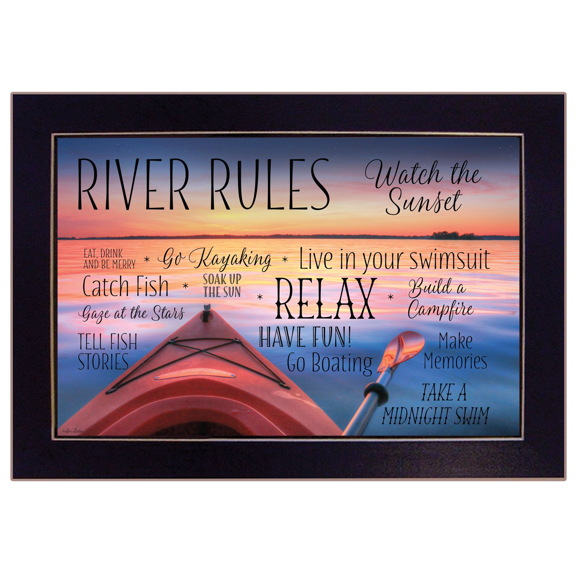 "River Rules" by Lori Deiter, Ready to Hang Framed Print, Black Frame--1