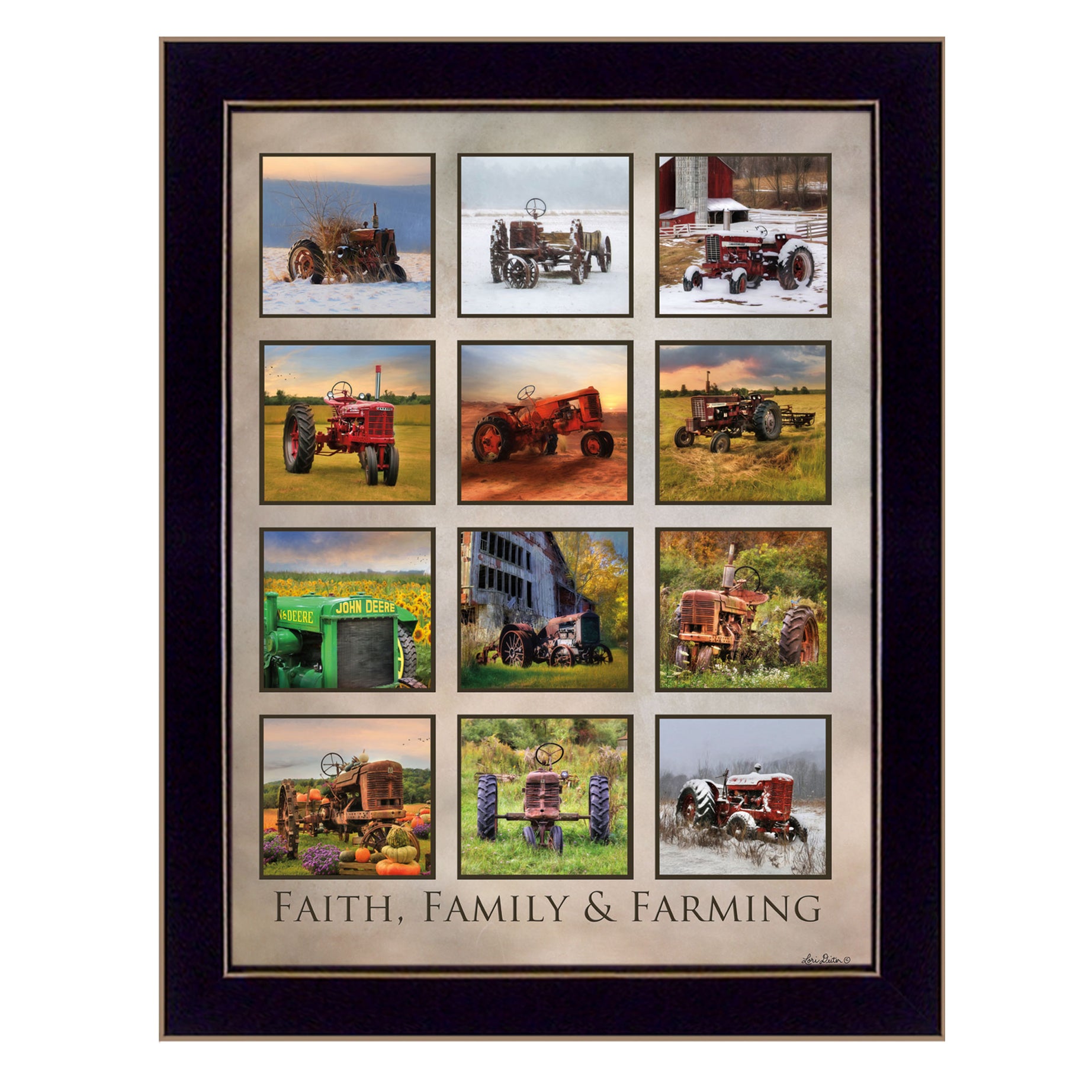 "Faith Family Farming" By Lori Deiter, Printed Wall Art, Ready To Hang Framed Poster, Black Frame--1