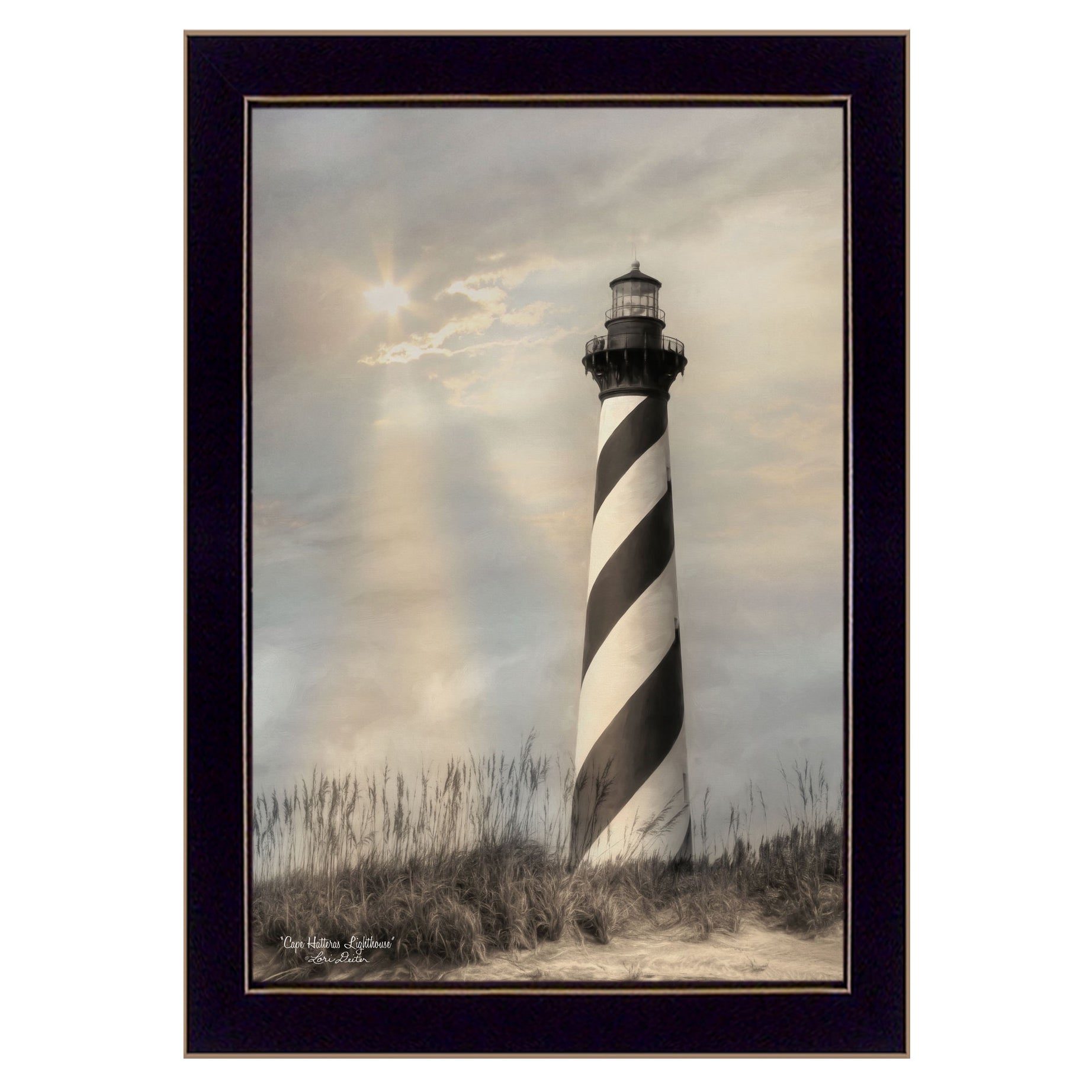 "Cape Hatteras Lighthouse" By Lori Deiter, Printed Wall Art, Ready To Hang Framed Poster, Black Frame--1