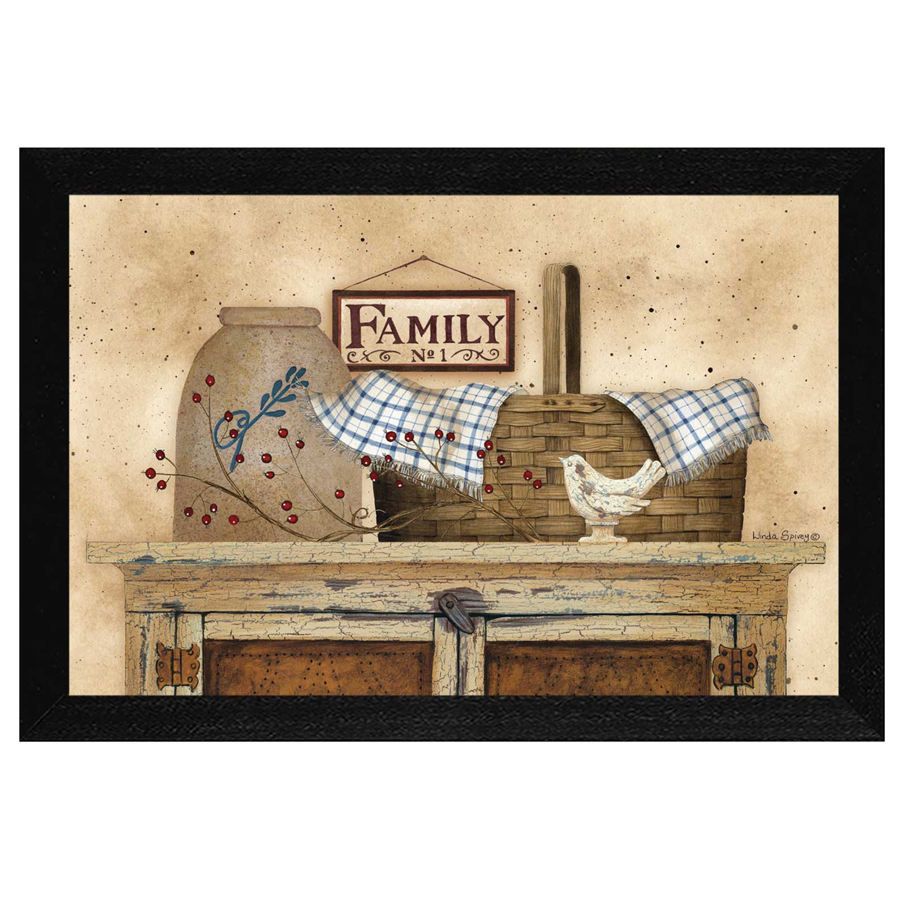 "Family Still Life" By Linda Spivey, Printed Wall Art, Ready To Hang Framed Poster, Black Frame--1