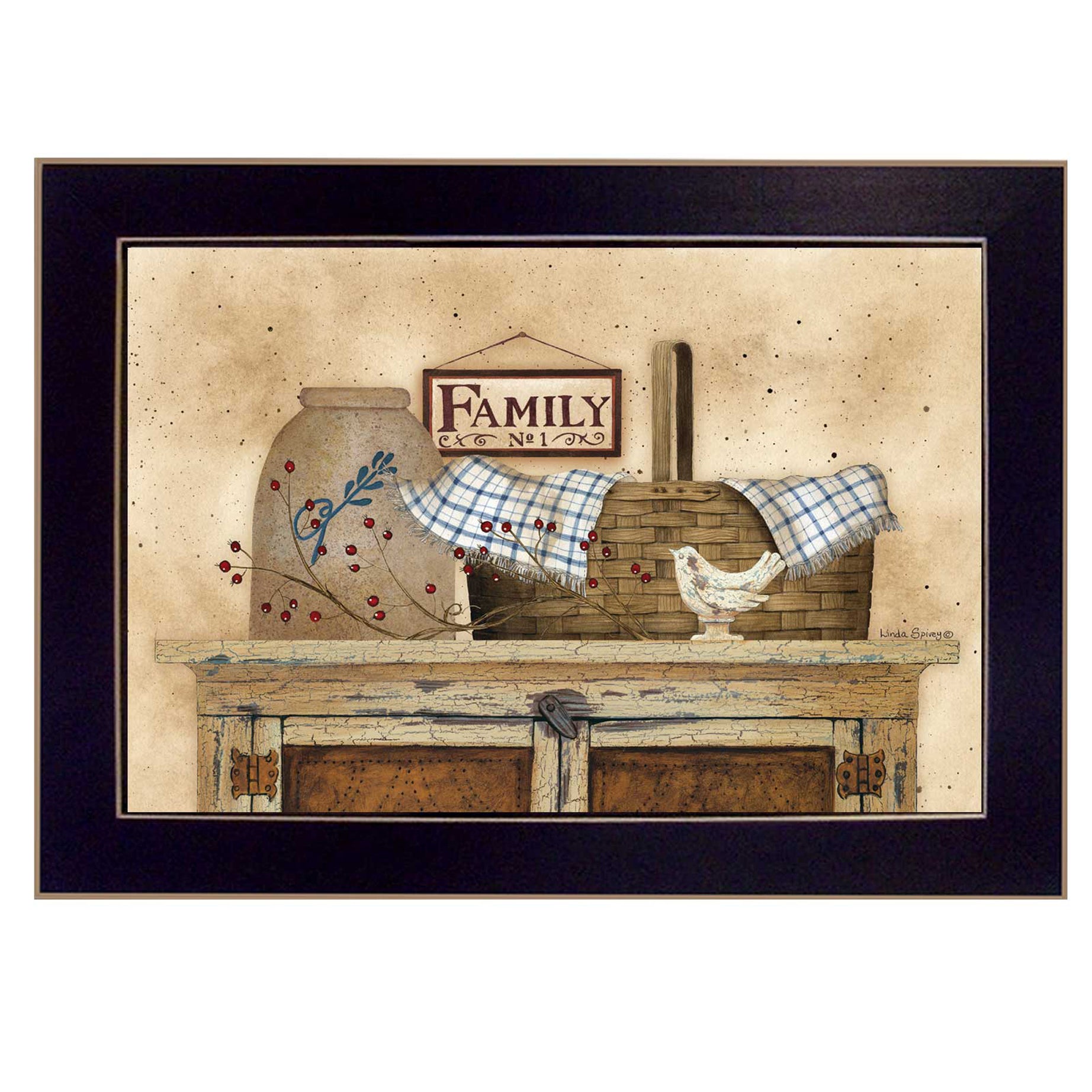 "Family Still Life" By Linda Spivey, Printed Wall Art, Ready To Hang Framed Poster, Black Frame--1