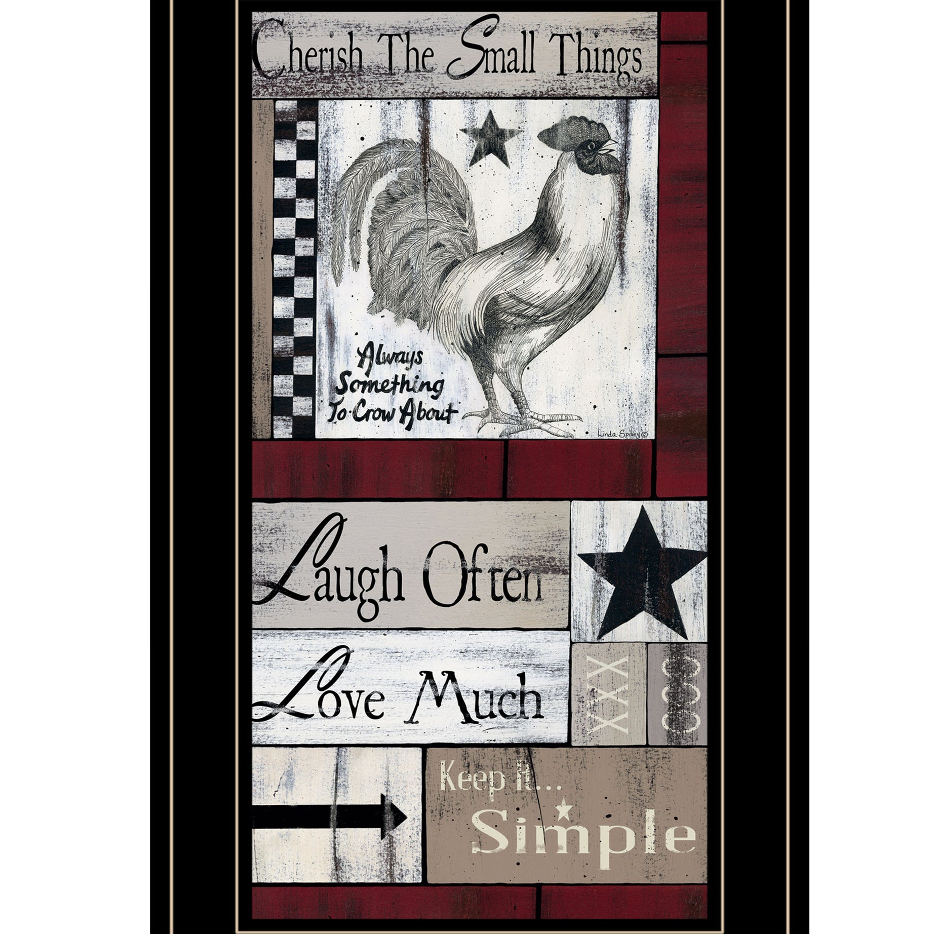 "Cherish The Small things" by Artisan Linda Spivery, Ready to Hang Framed Print, Black Frame--1