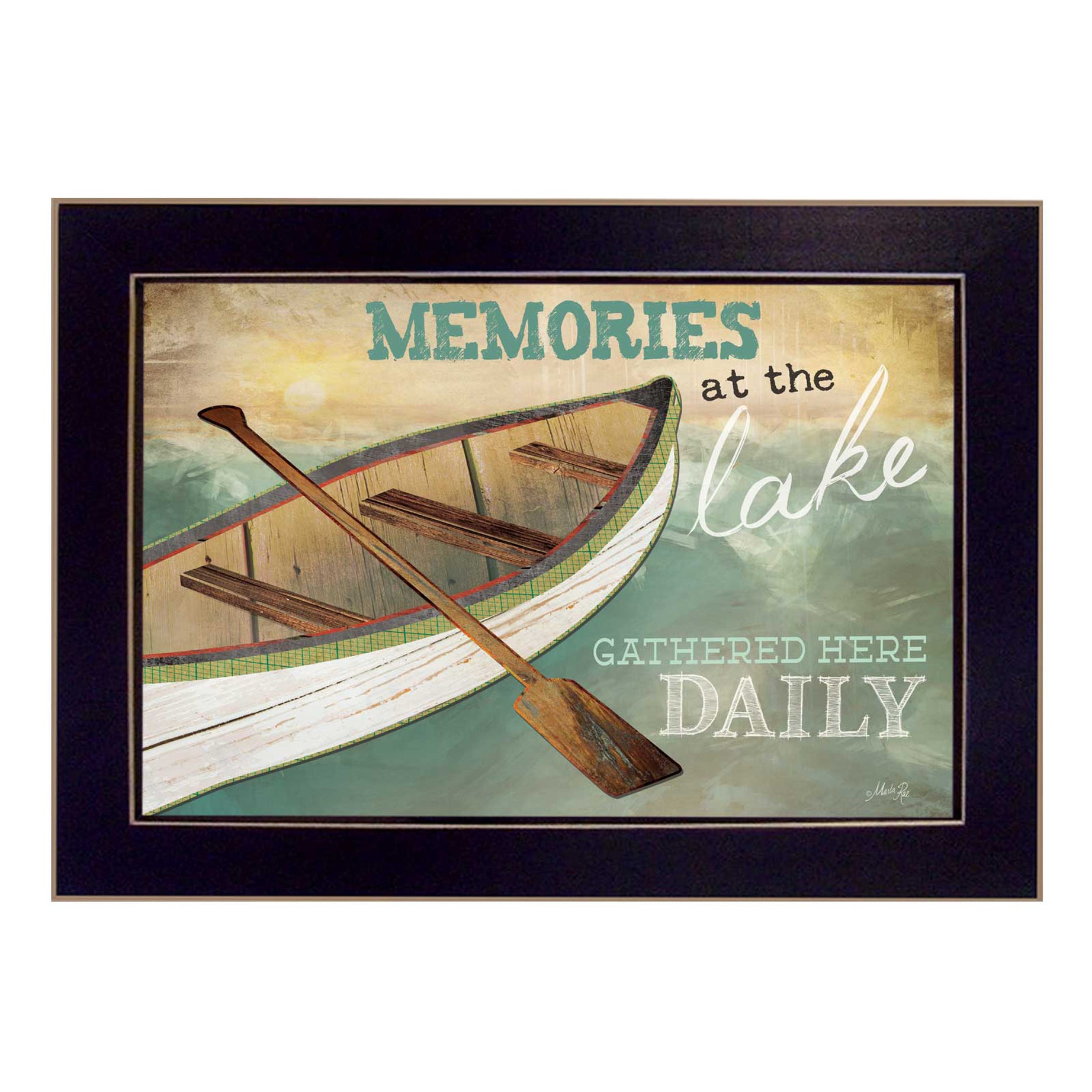 "Memories at the Lake" By Marla Rae, Printed Wall Art, Ready To Hang Framed Poster, Black Frame--1