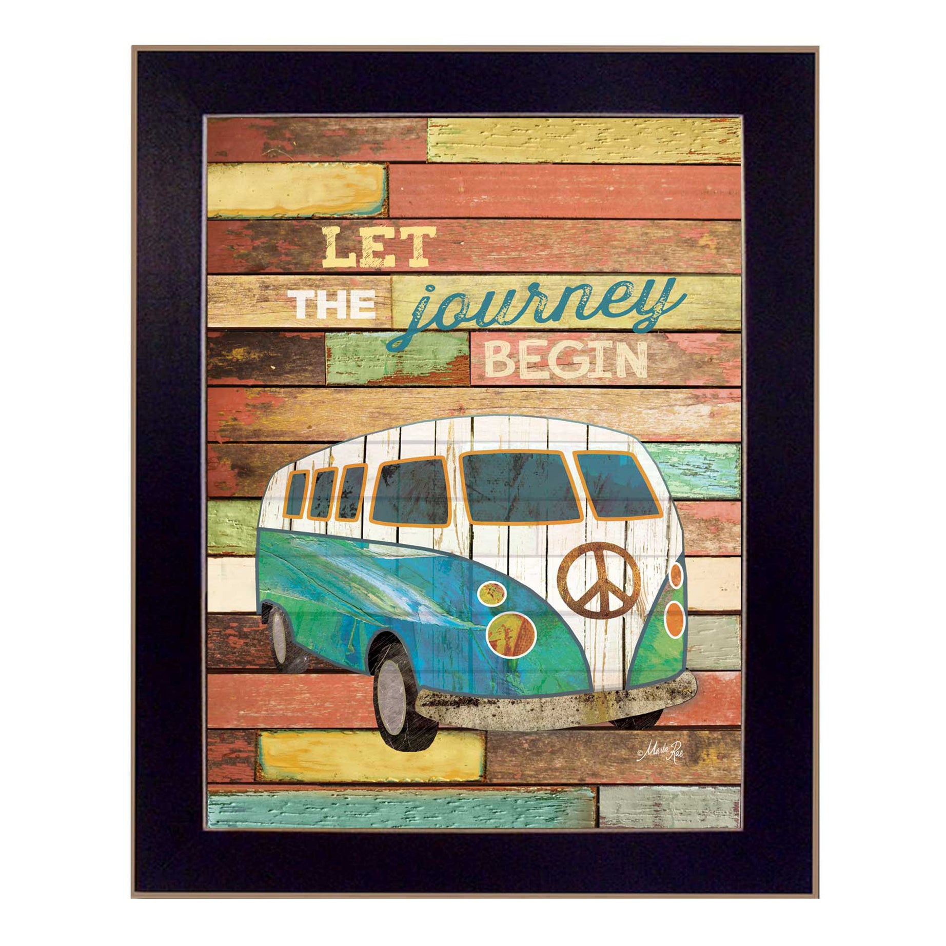 "Let the Journey Begin" By Marla Rae, Printed Wall Art, Ready To Hang Framed Poster, Black Frame--1