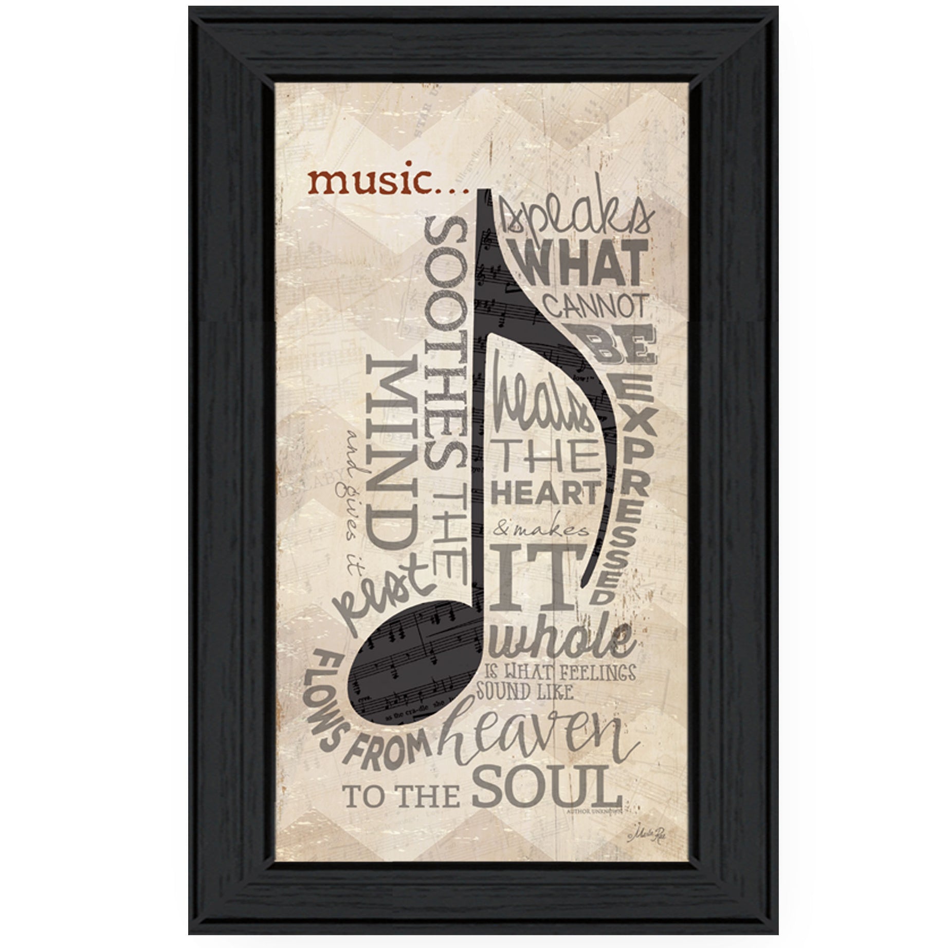 "Music" By Marla Rae, Ready to Hang Framed Print, Black Frame--1