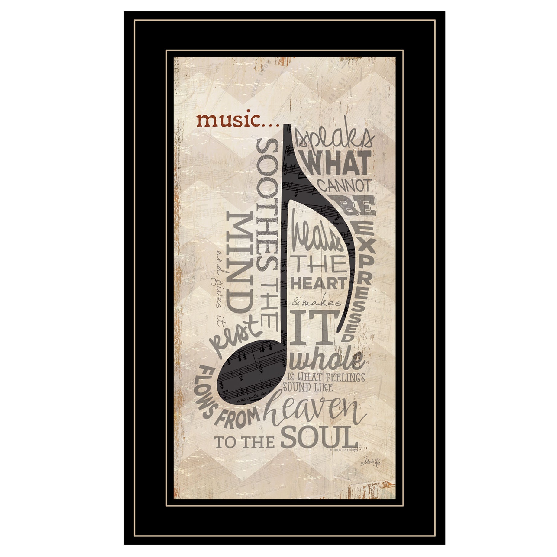 "Music" by Marla Rae, Ready to Hang Framed Print, Black Frame--1