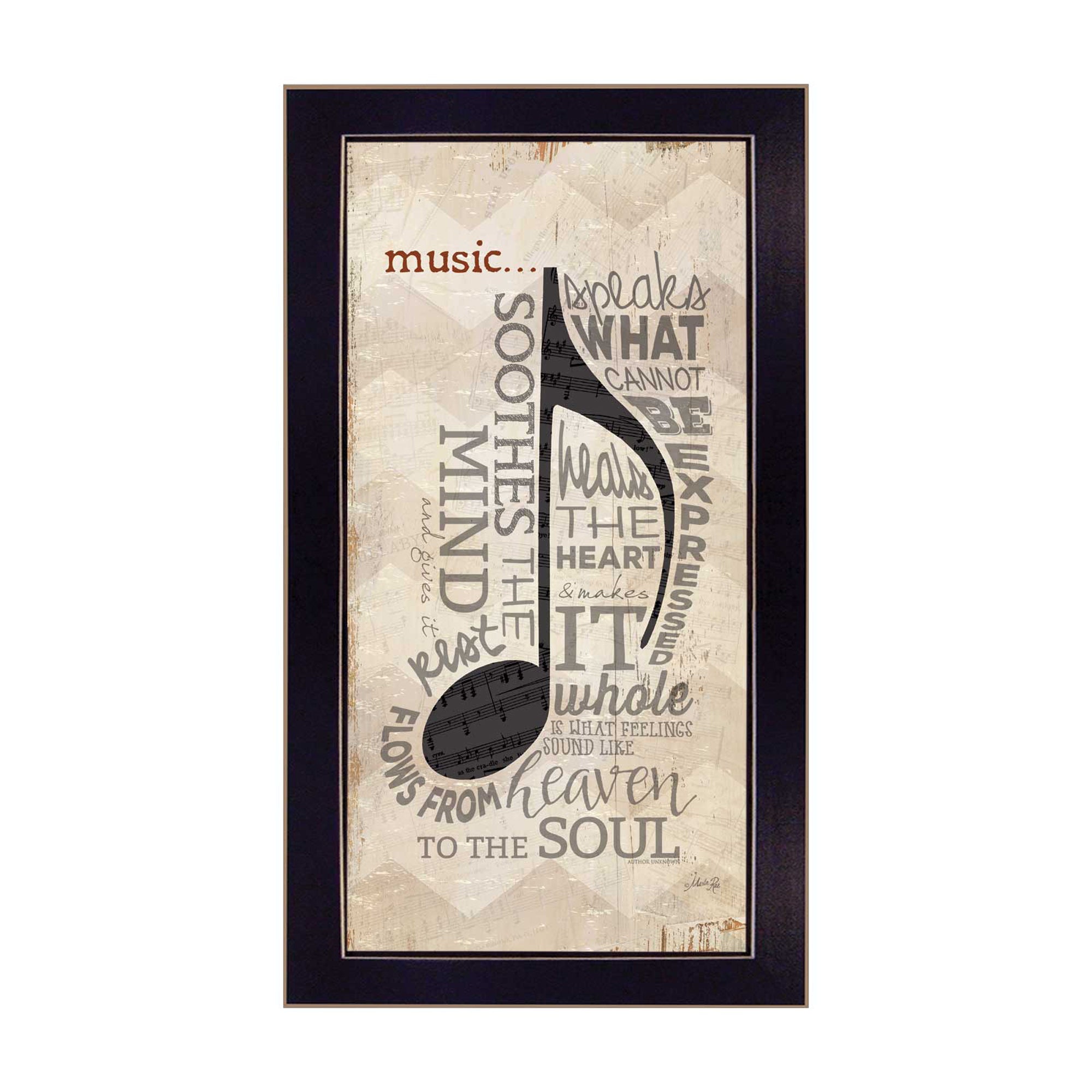 "Music" By Marla Rae, Printed Wall Art, Ready To Hang Framed Poster, Black Frame--1