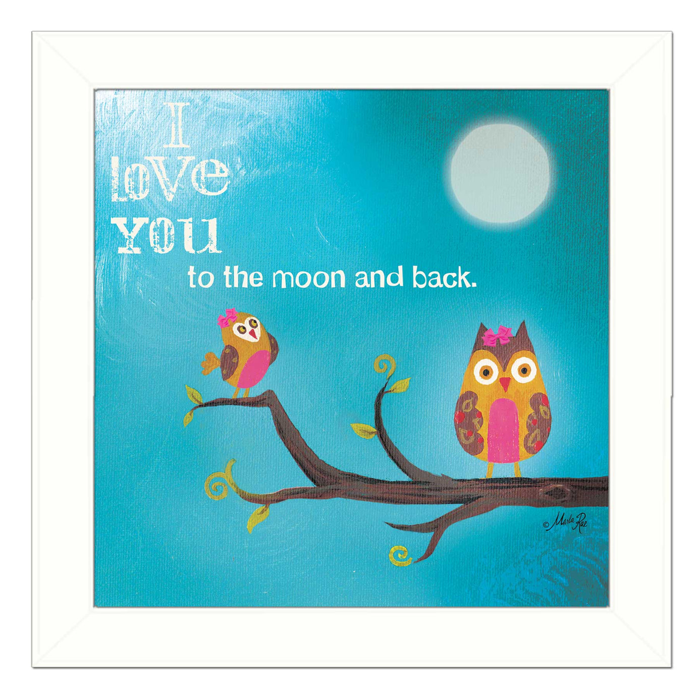 "To the Moon II" By Marla Rae, Printed Wall Art, Ready To Hang Framed Poster, White Frame--1