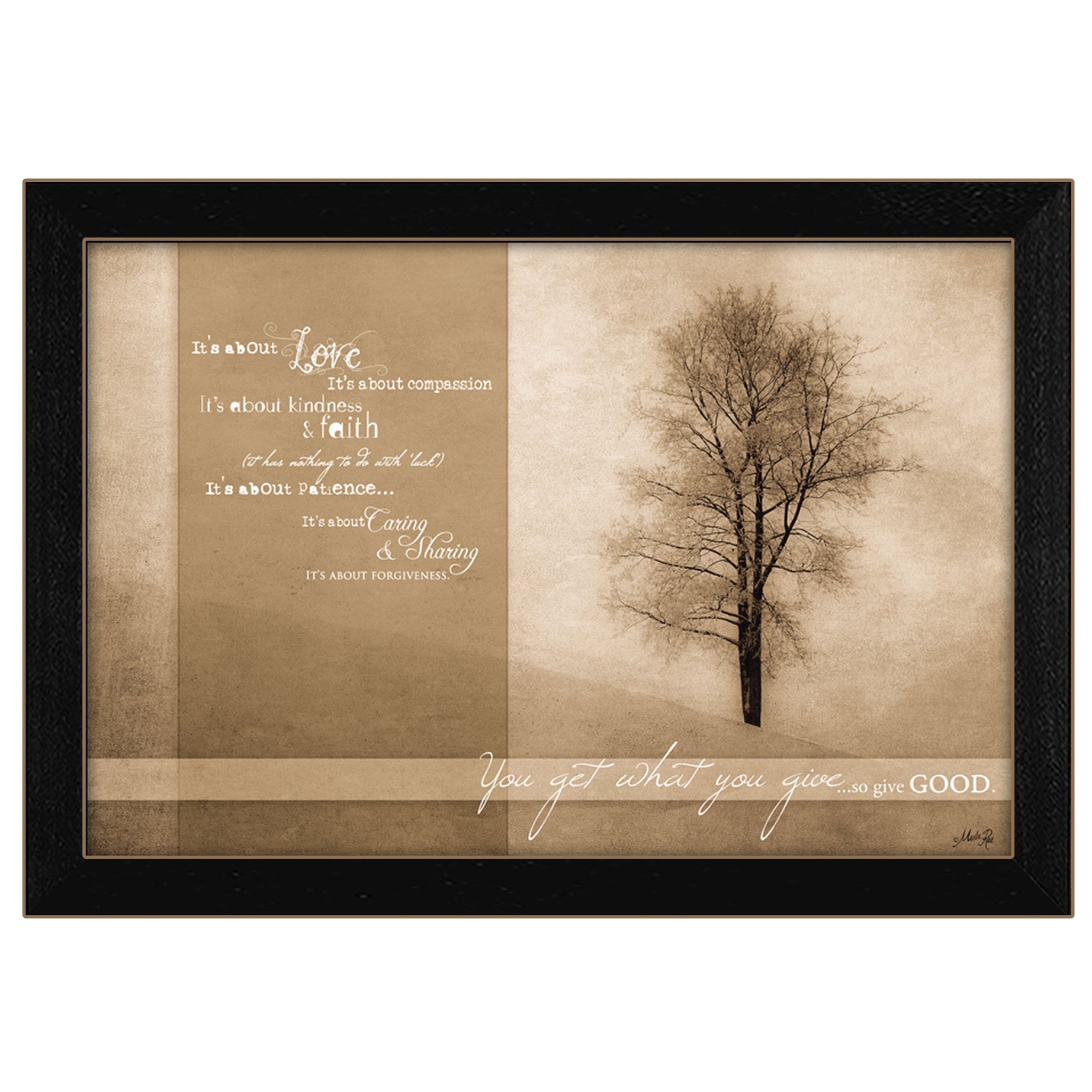 "Its About Love" By Marla Rae, Printed Wall Art, Ready To Hang Framed Poster, Black Frame--1