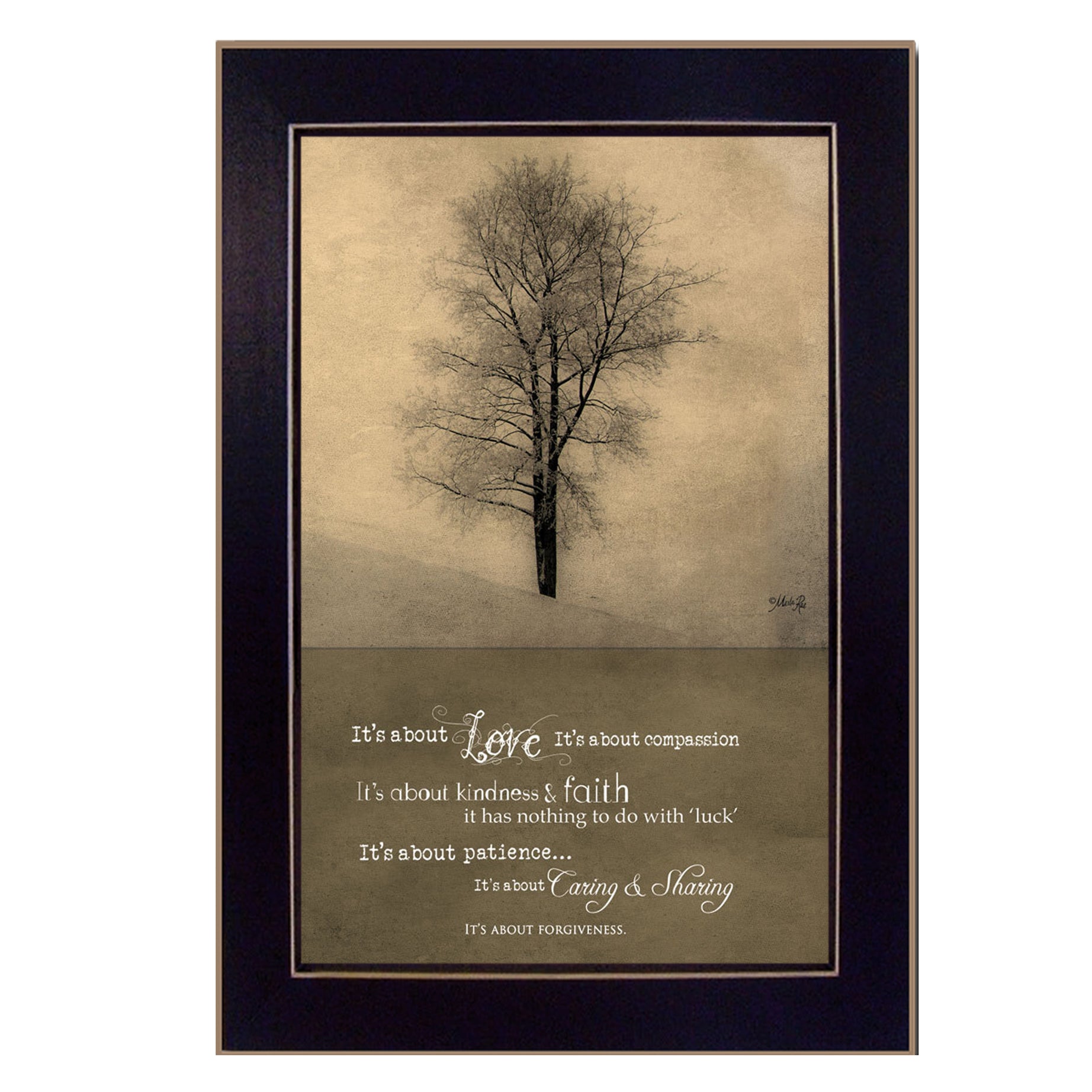 "Its All About Love" By Marla Rae, Printed Wall Art, Ready To Hang Framed Poster, Black Frame--1