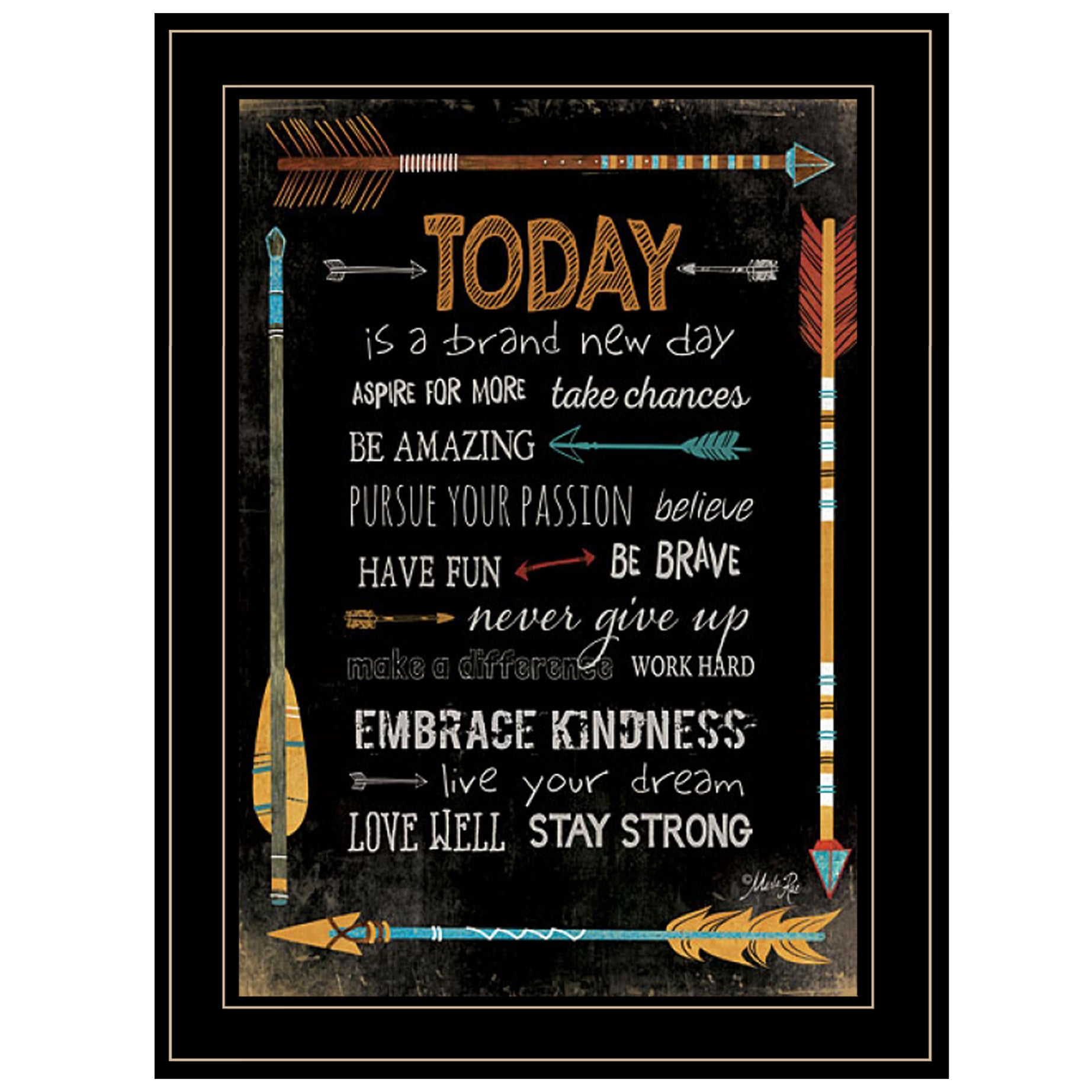 "Today Is a Brand New Day" by Marla Rae, Ready to Hang Framed Print, Black Frame--1