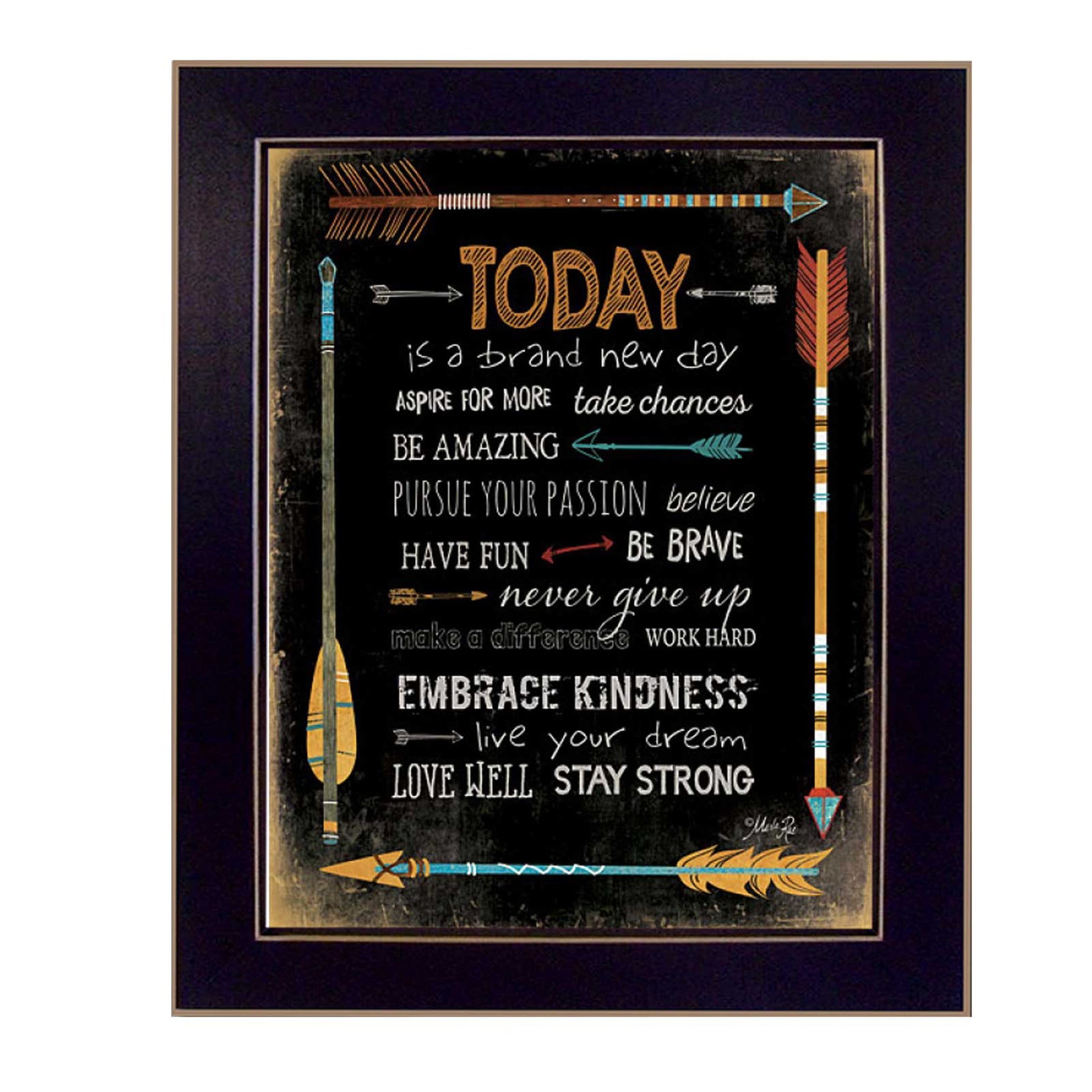 "Today is a Brand New Day" By Marla Rae, Printed Wall Art, Ready To Hang Framed Poster, Black Frame--1