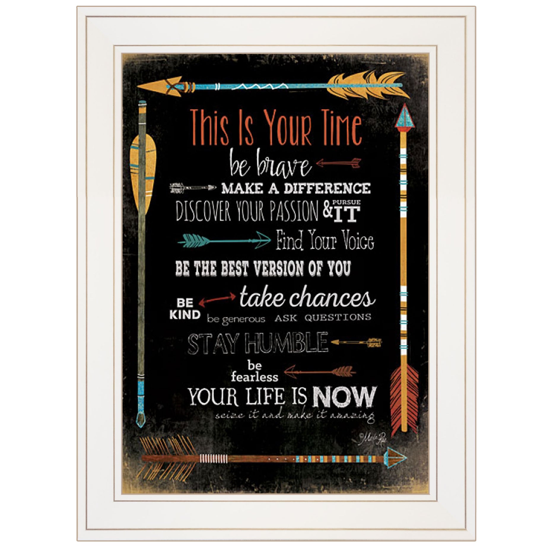 "This is Your Time" by Marla Rae, Ready to Hang Framed Print, White Frame--1