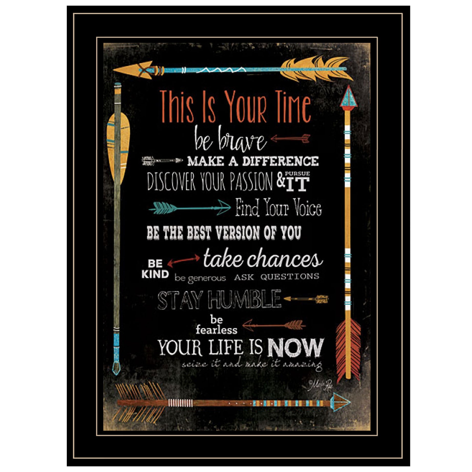 "This is Your Time" by Marla Rae, Ready to Hang Framed Print, Black Frame--1