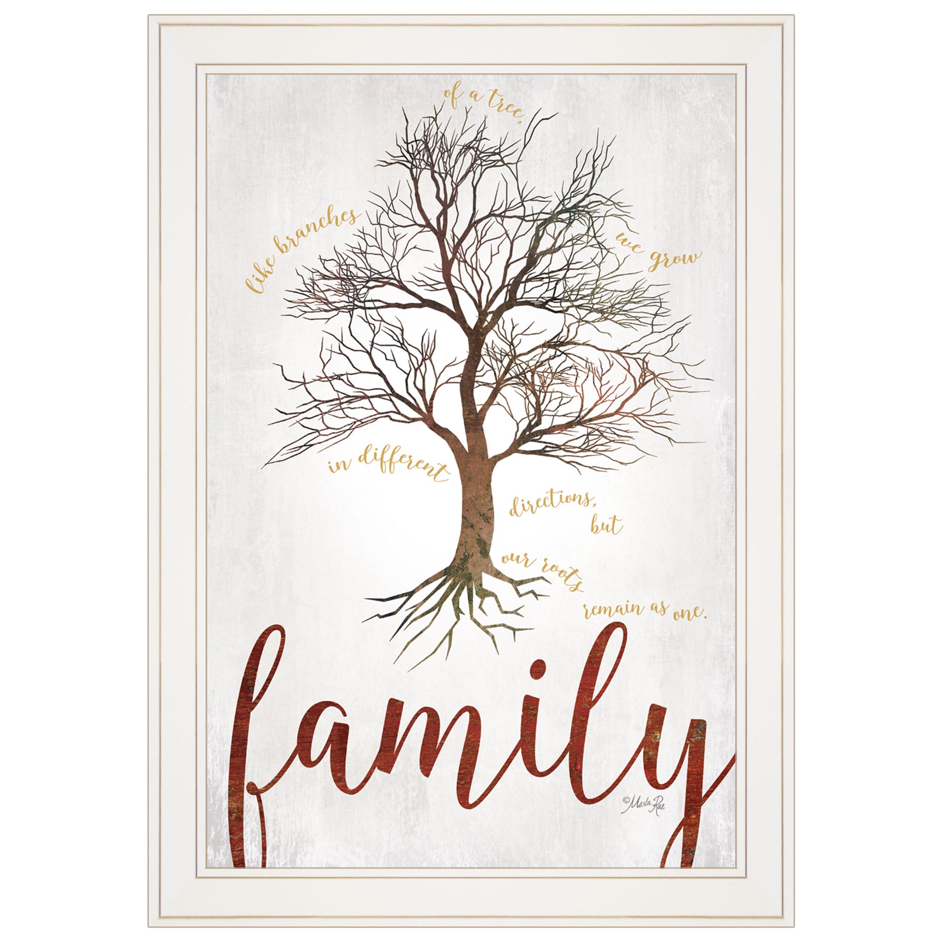 "Family Tree" by Marla Rae, Ready to Hang Framed print, White Frame--1