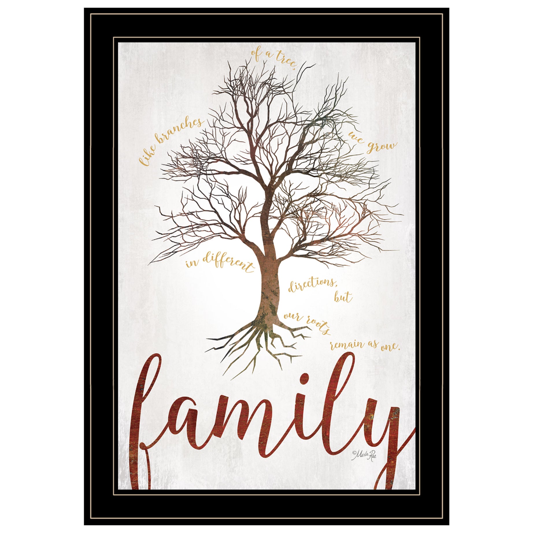 "Family Tree" by Marla Rae, Ready to Hang Framed print, White Frame--1