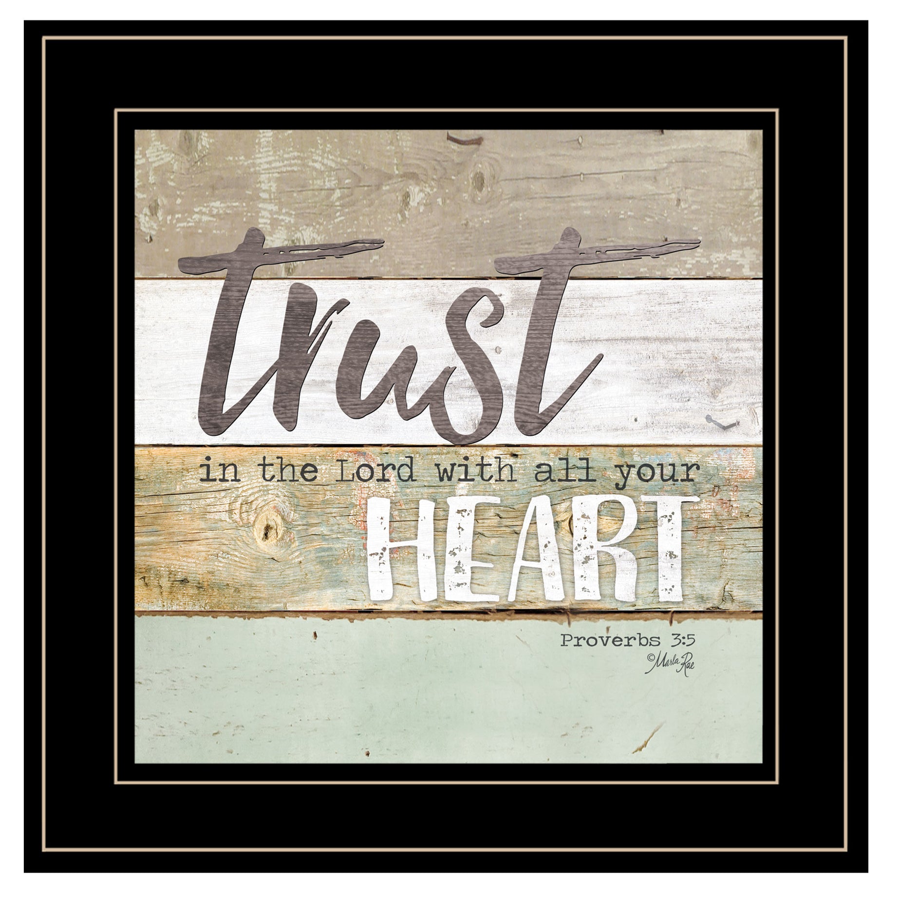 "Trust in the Lord" by Marla Rae, Ready to Hang Framed Print, Black Frame--1