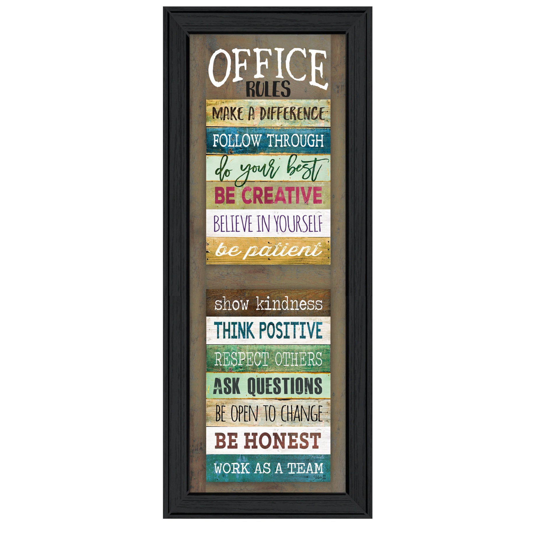 "Office Rules" By Marla Rae, Ready to Hang Framed Print, Black Frame--1