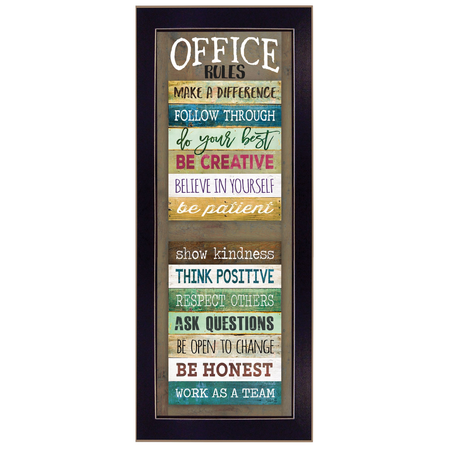 "Office Rules" By Marla Rae, Ready to Hang Framed Print, Black Frame--1