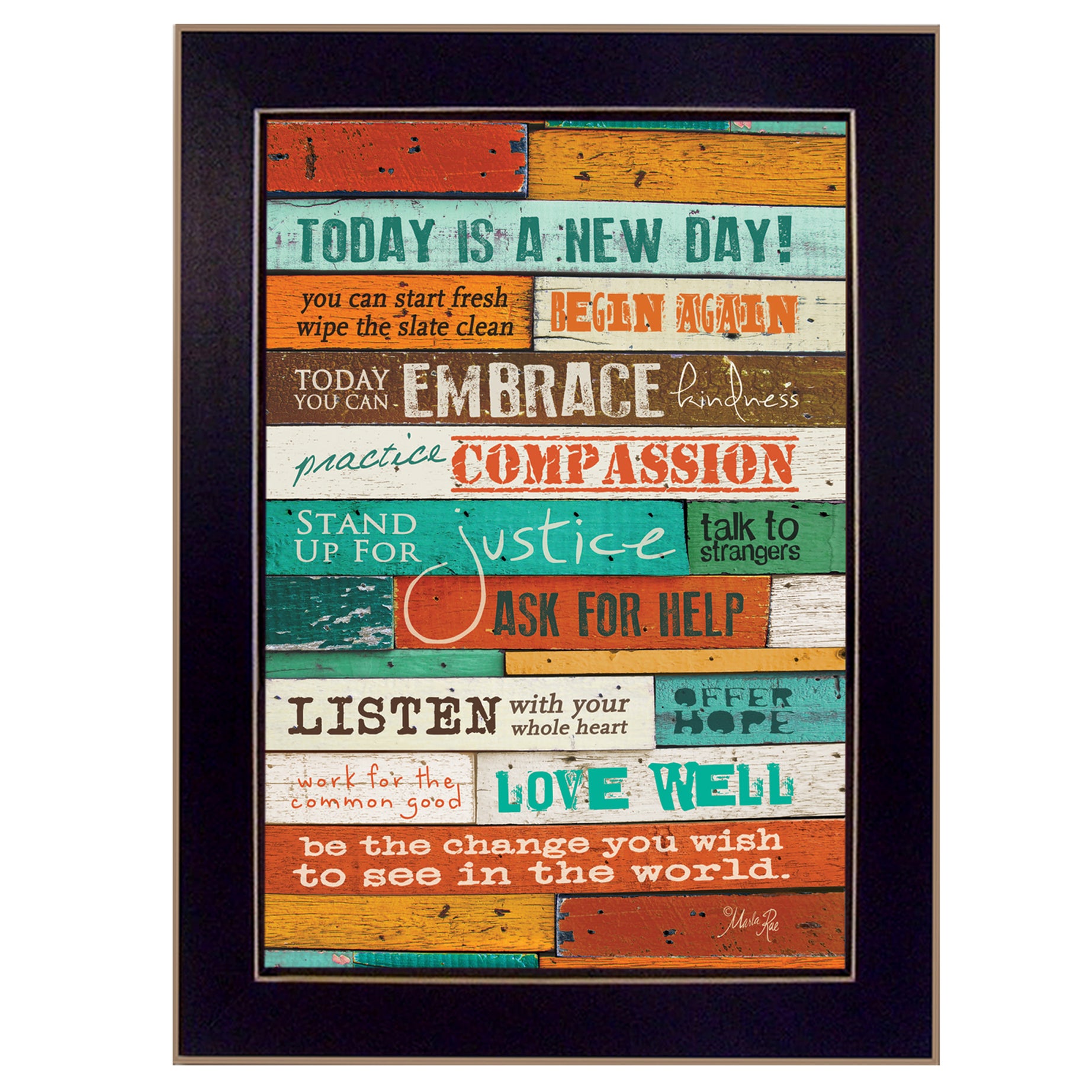 "A New Day" By Marla Rae, Printed Wall Art, Ready To Hang Framed Poster, Black Frame--1