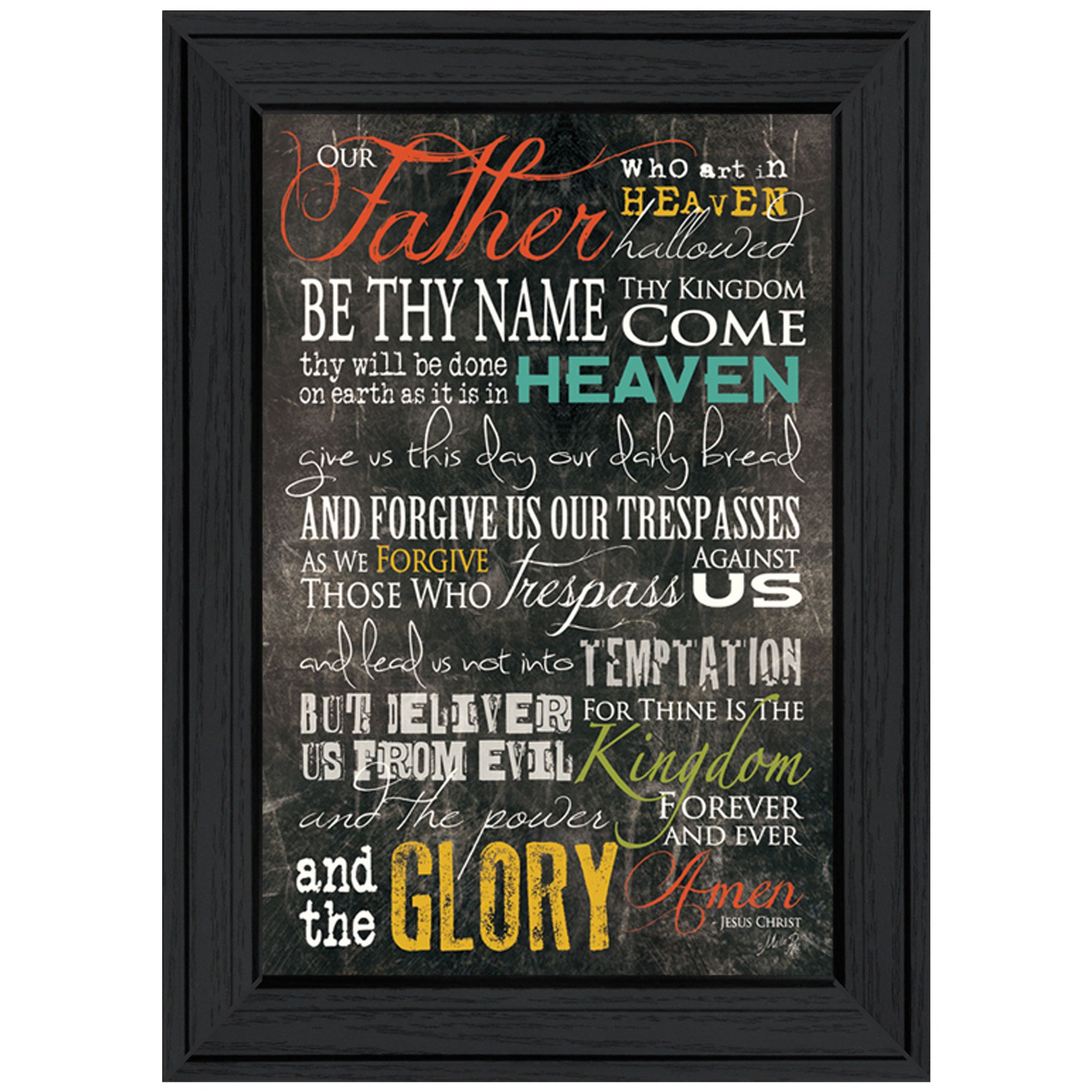 "The Lords Prayer" By Marla Rae, Ready to Hang Framed Print, Black Frame--1