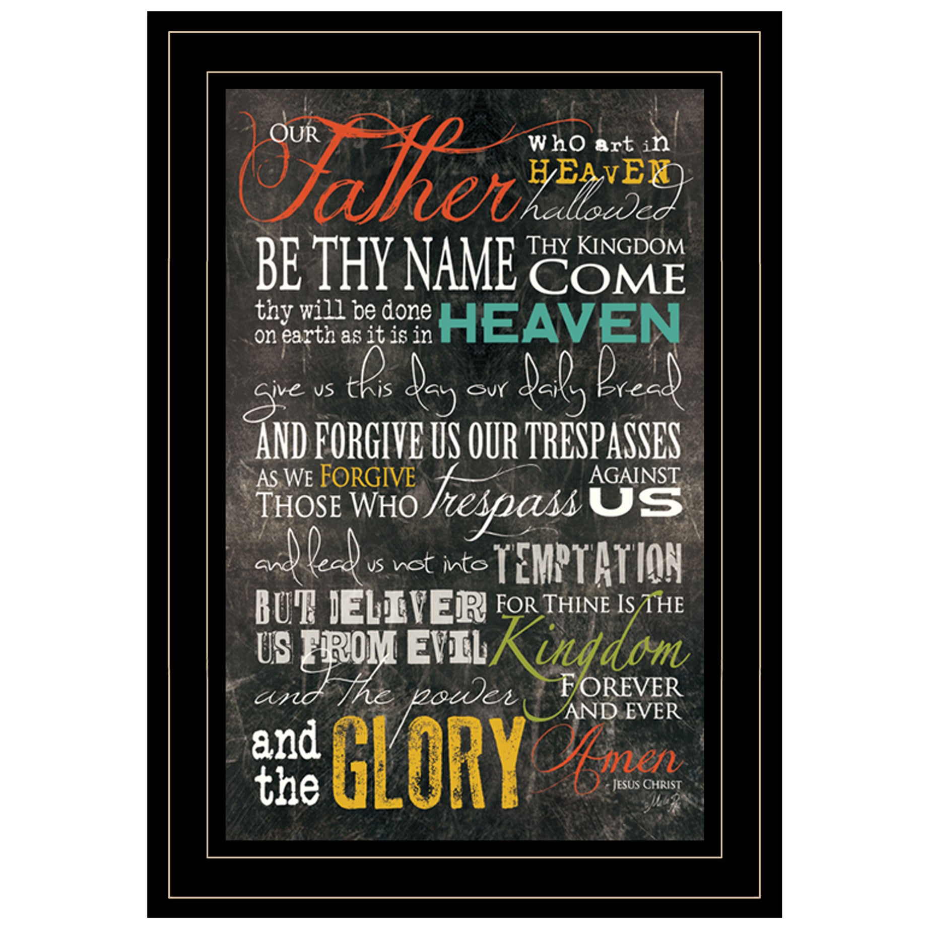 "The Lords Prayer" By Marla Rae, Ready to Hang Framed Print, Black Frame--1