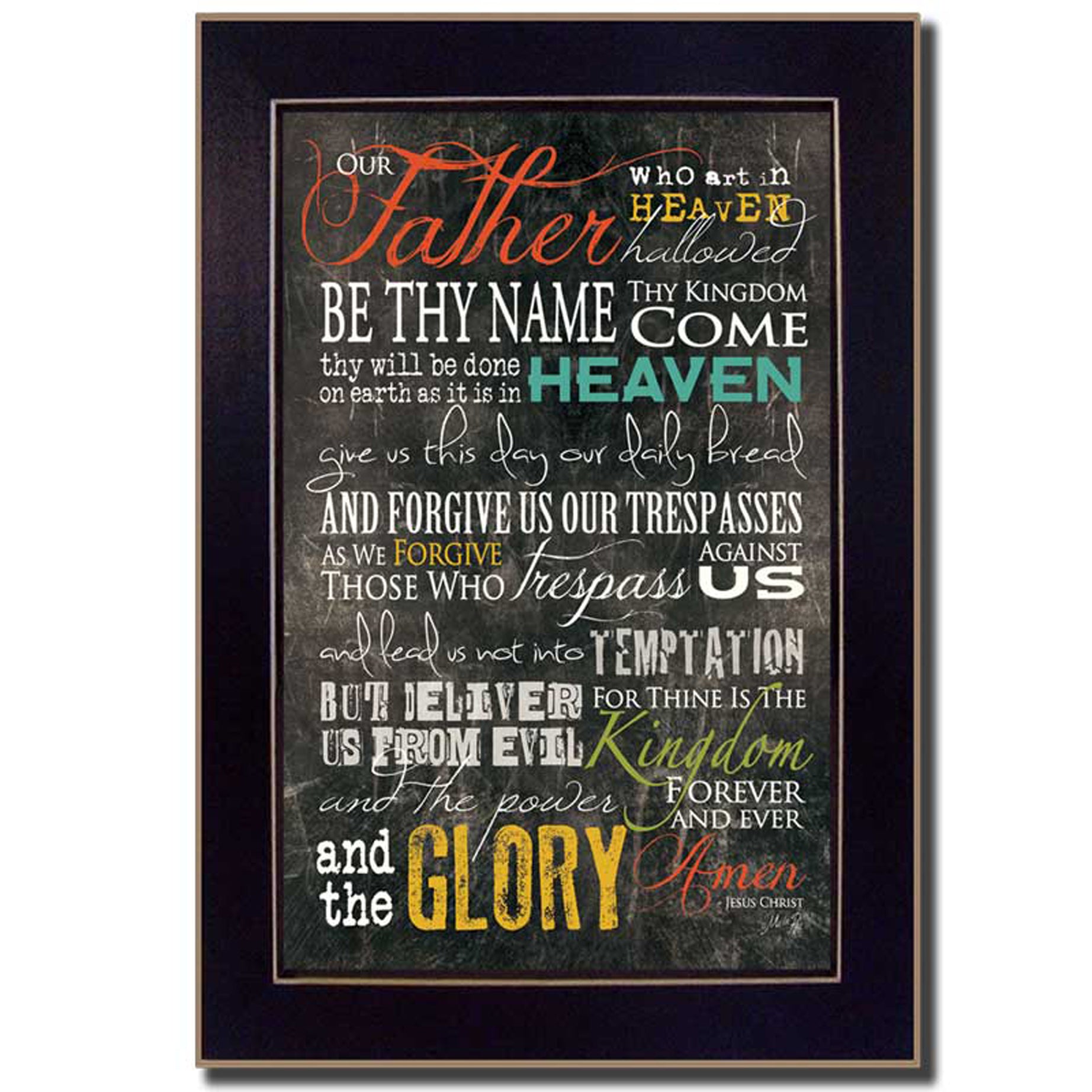 "The Lords Prayer" By Marla Rae, Printed Wall Art, Ready To Hang Framed Poster, Black Frame--1