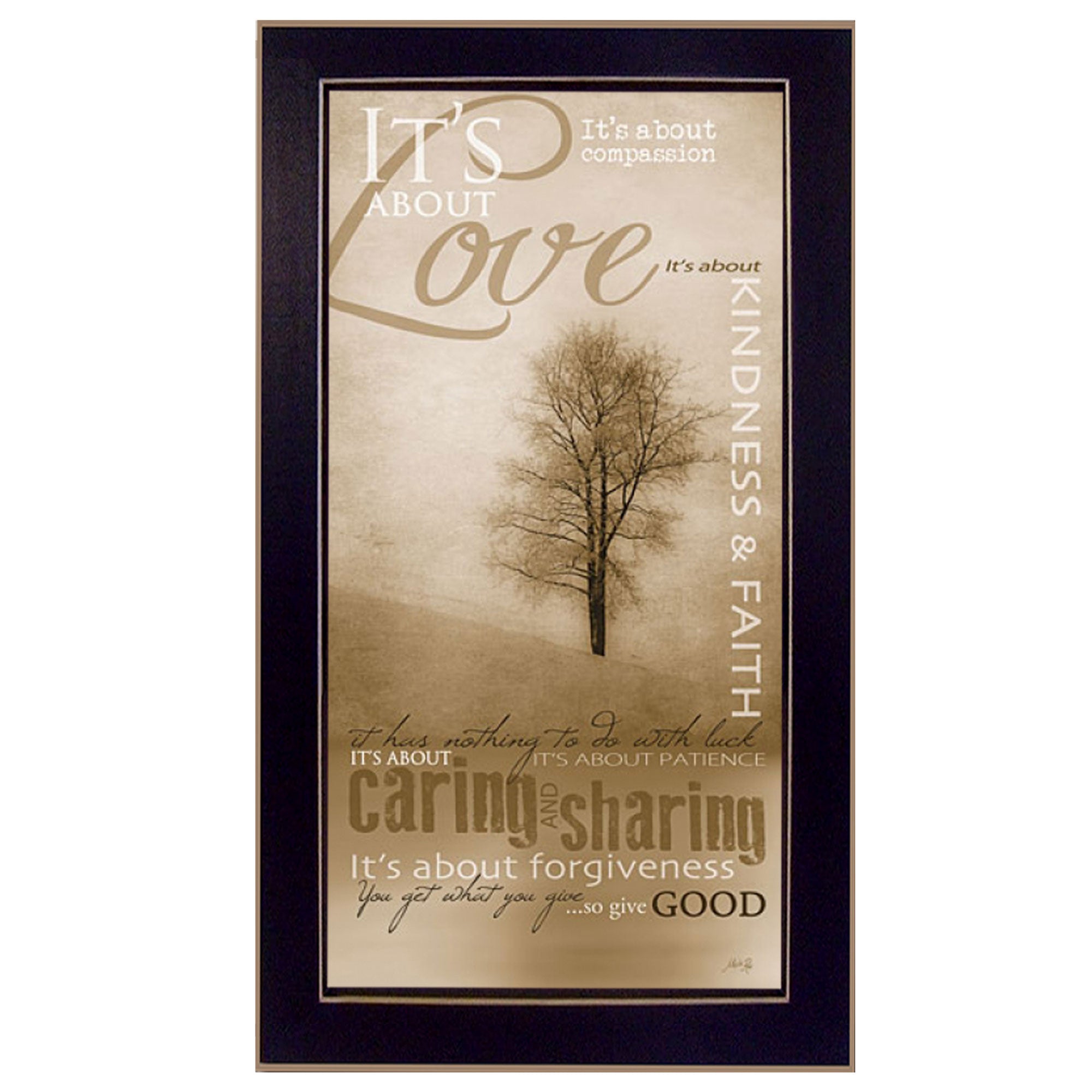 "Its About Love" By Marla Rae, Printed Wall Art, Ready To Hang Framed Poster, Black Frame--1