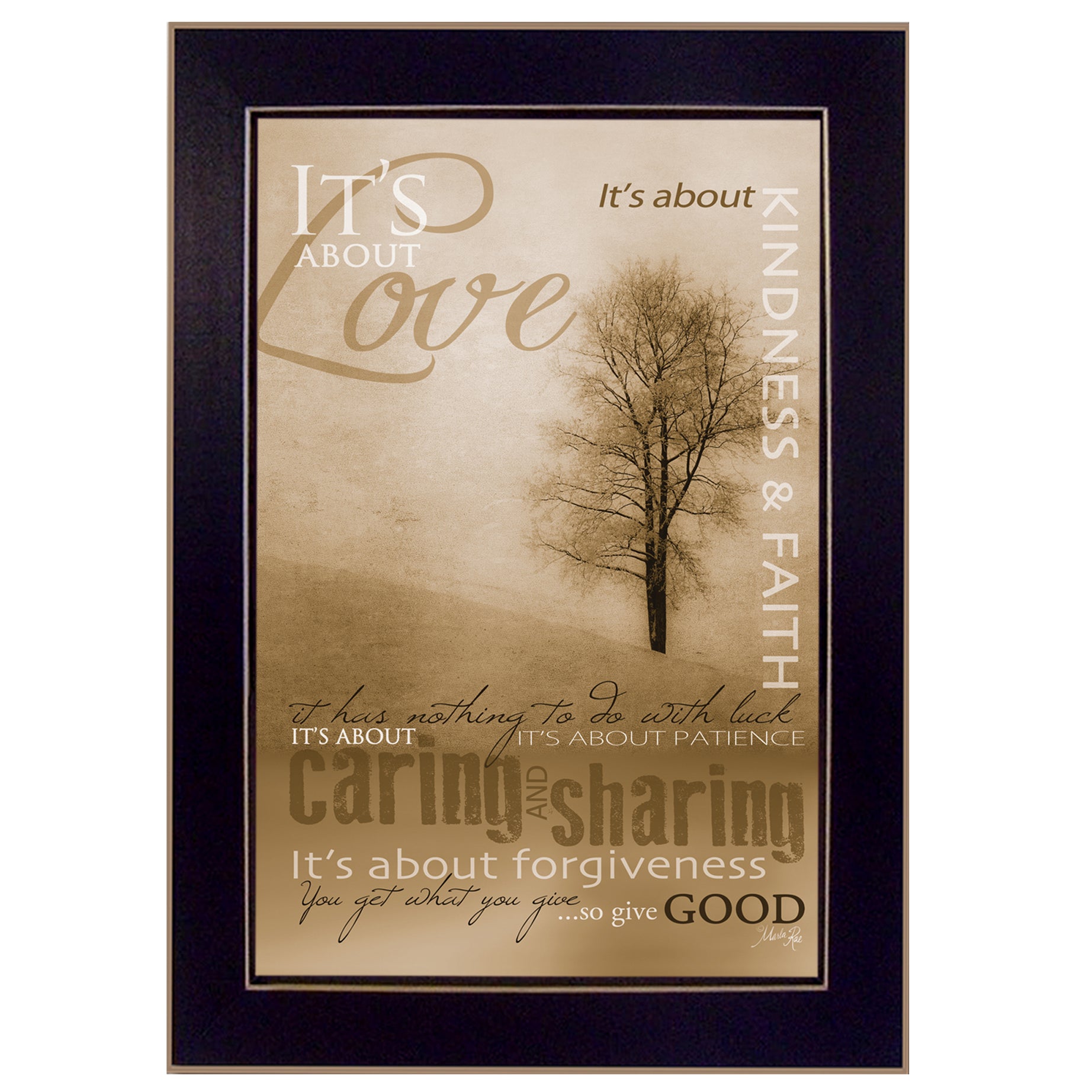 "Its About Love" By Marla Rae, Printed Wall Art, Ready To Hang Framed Poster, Black Frame--1