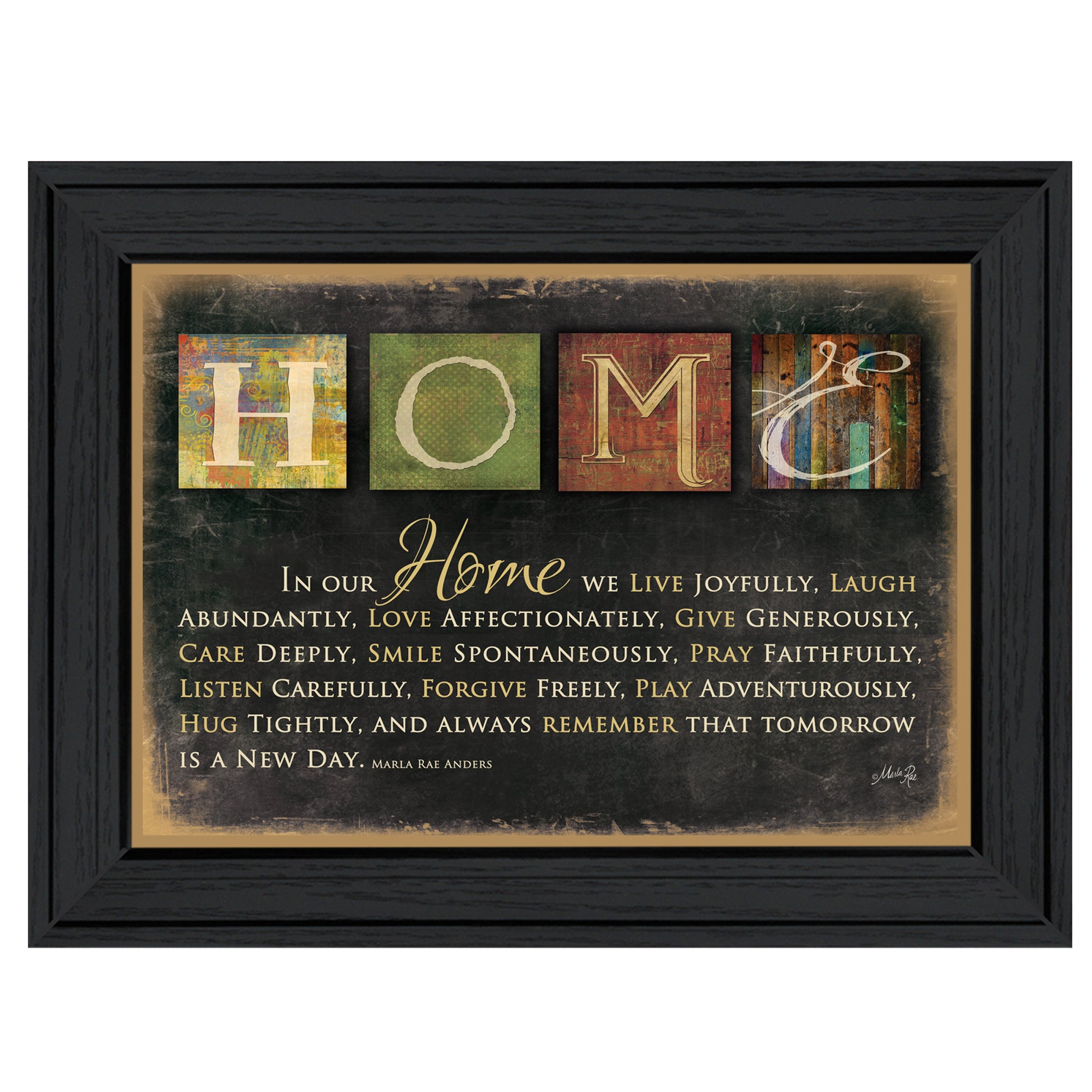 "In Our Home" By Marla Rae, Printed Wall Art, Ready To Hang Framed Poster, Black Frame--1