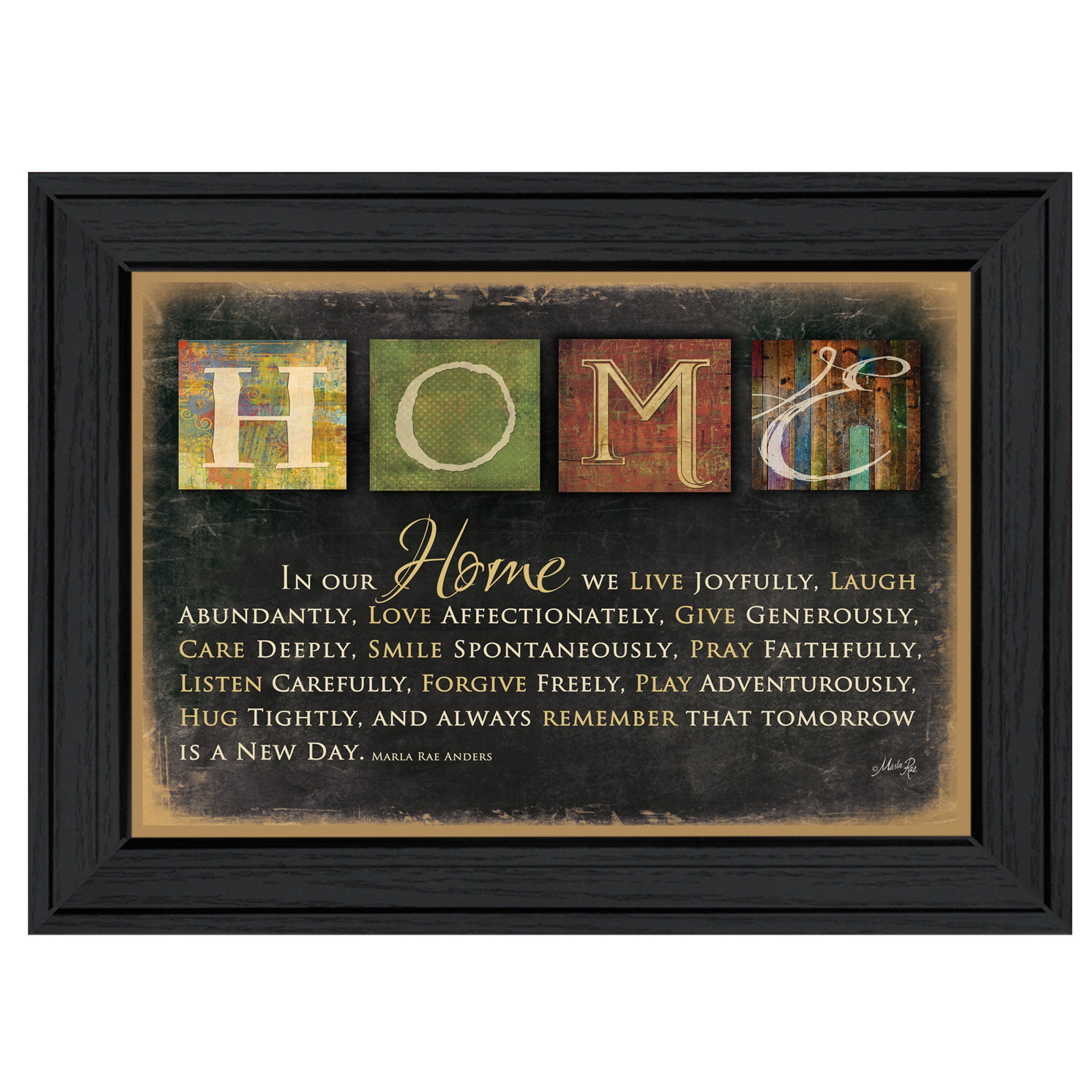 "In Our Home" By Marla Rae, Printed Wall Art, Ready To Hang Framed Poster, Black Frame--1