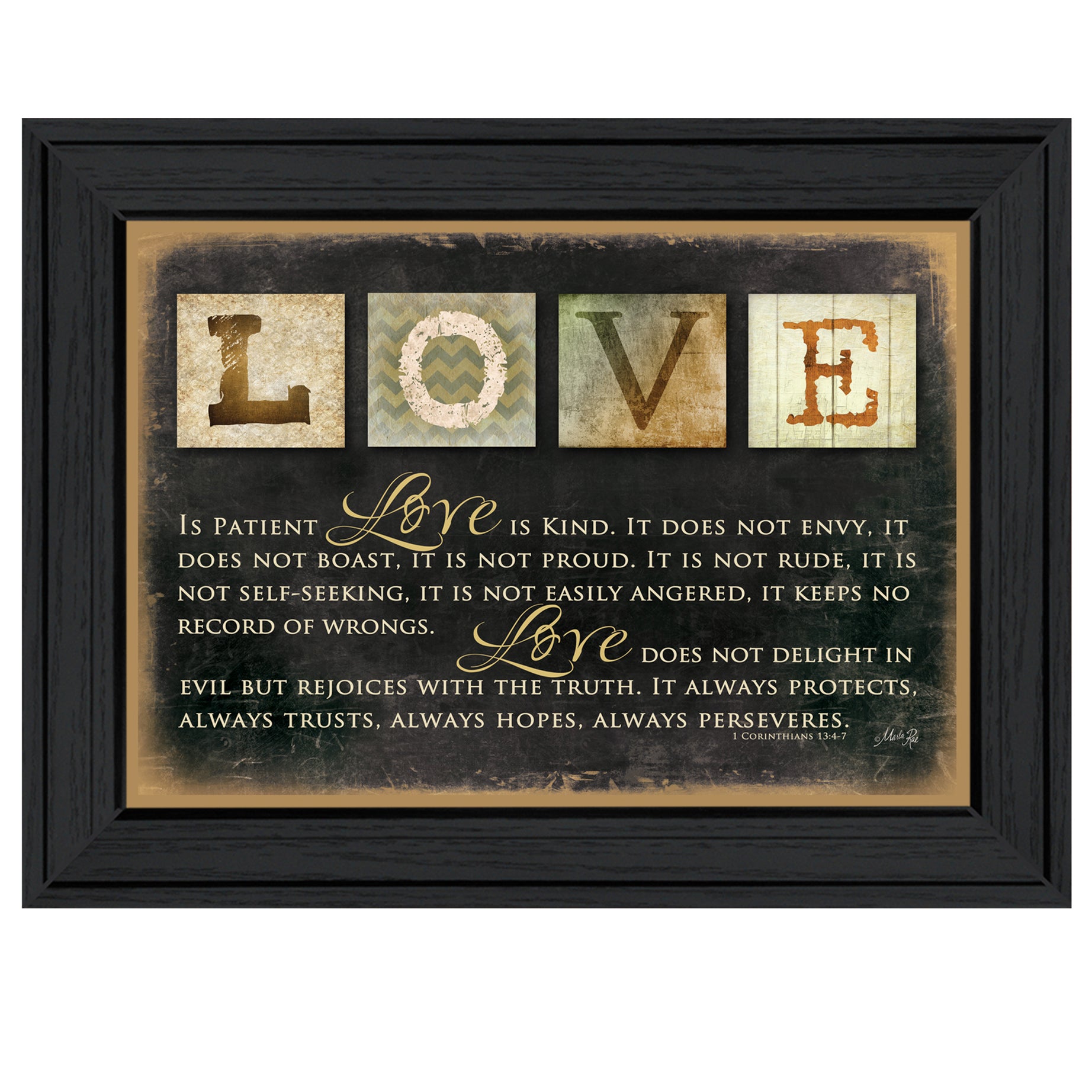 "Love" By Marla Rae, Printed Wall Art, Ready To Hang Framed Poster, Black Frame--1