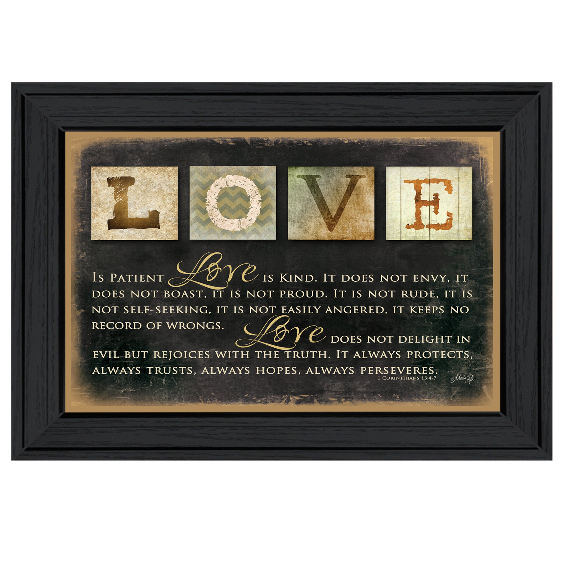 "Love" By Marla Rae, Printed Wall Art, Ready To Hang Framed Poster, Black Frame--1