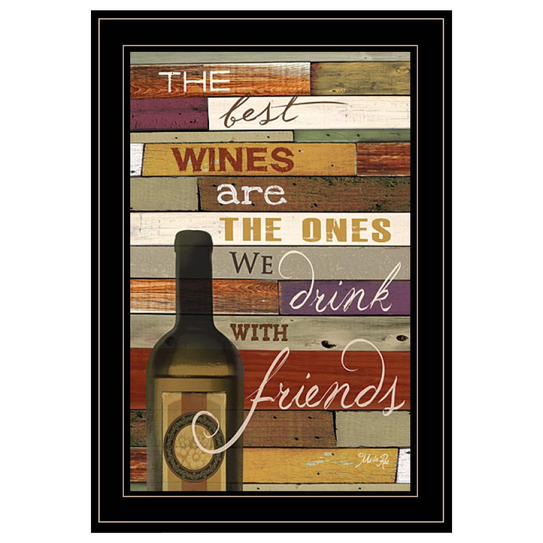 "The Best Wine" By Marla Rae, Ready to Hang Framed Print, Black Frame--1