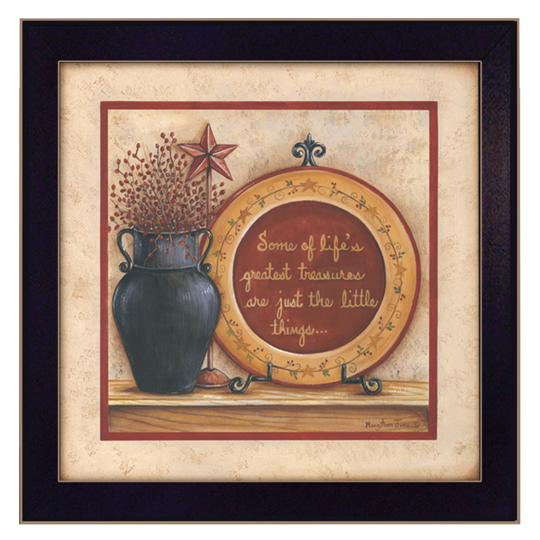 "Greatest Treasures" By Mary June, Printed Wall Art, Ready To Hang Framed Poster, Black Frame--1